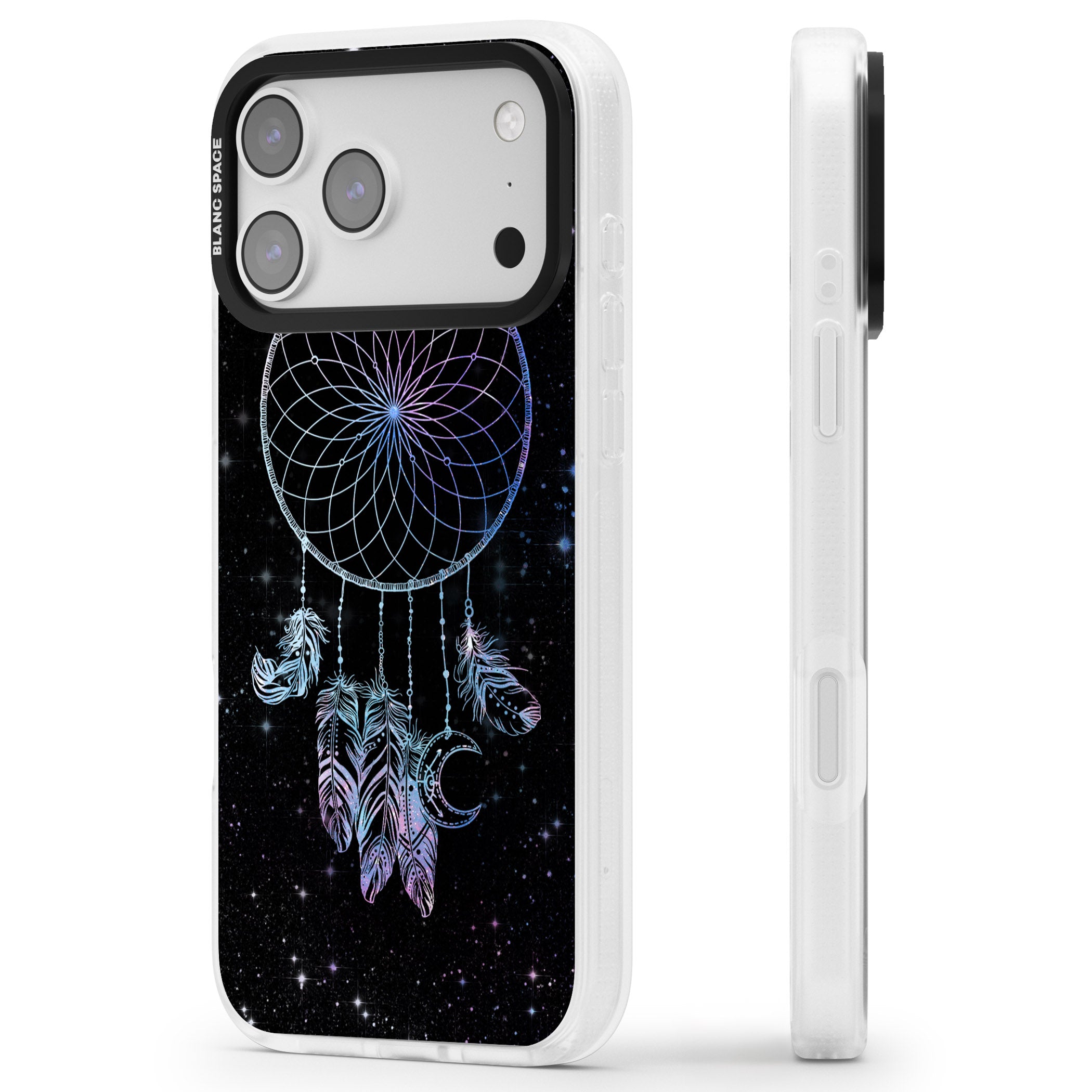 Dreamcatcher Galaxy iPhone 17 Pro Impact Air Clear Phone Case Side Profile