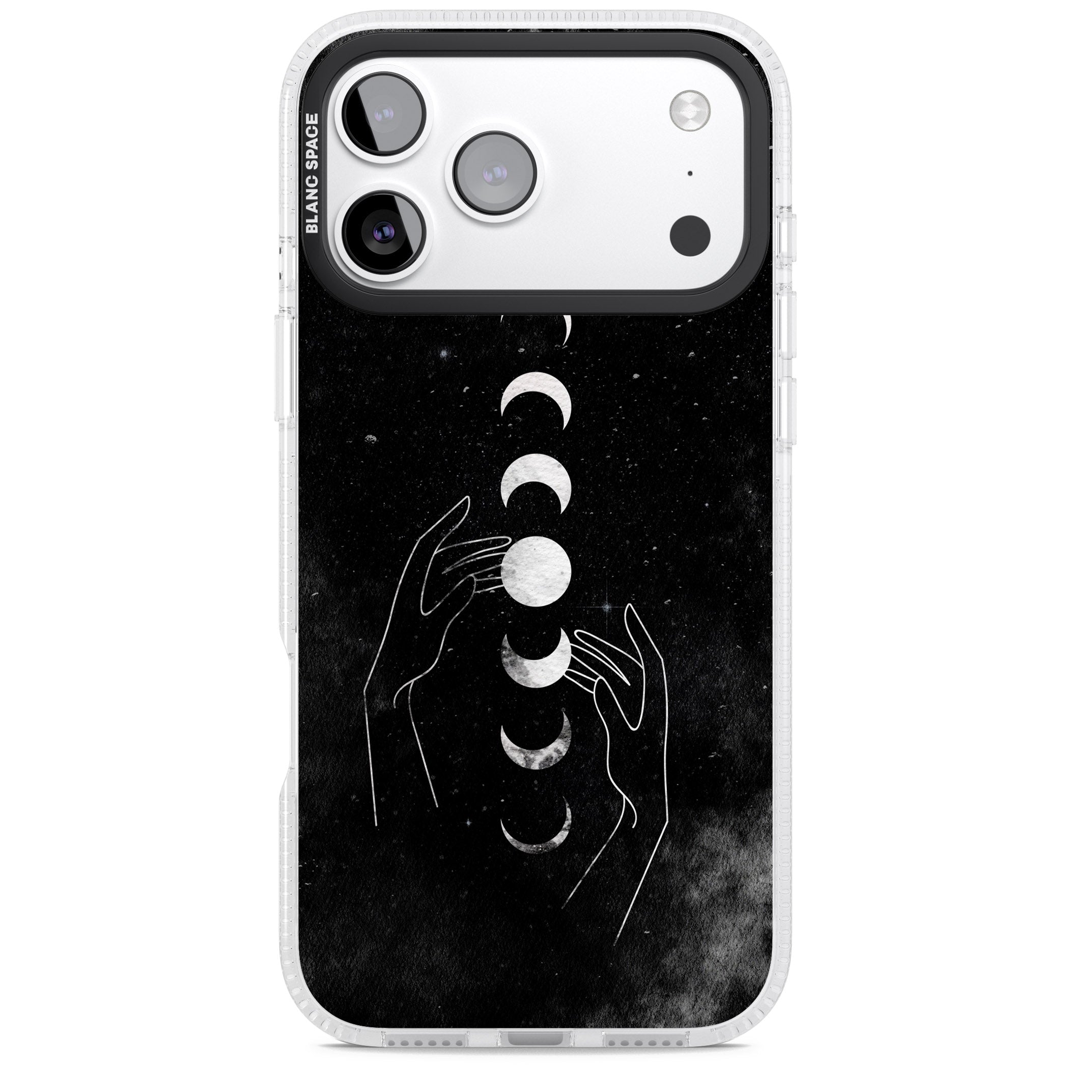 Moon Phases Hands iPhone 17 Pro Impact Air Clear Phone Case