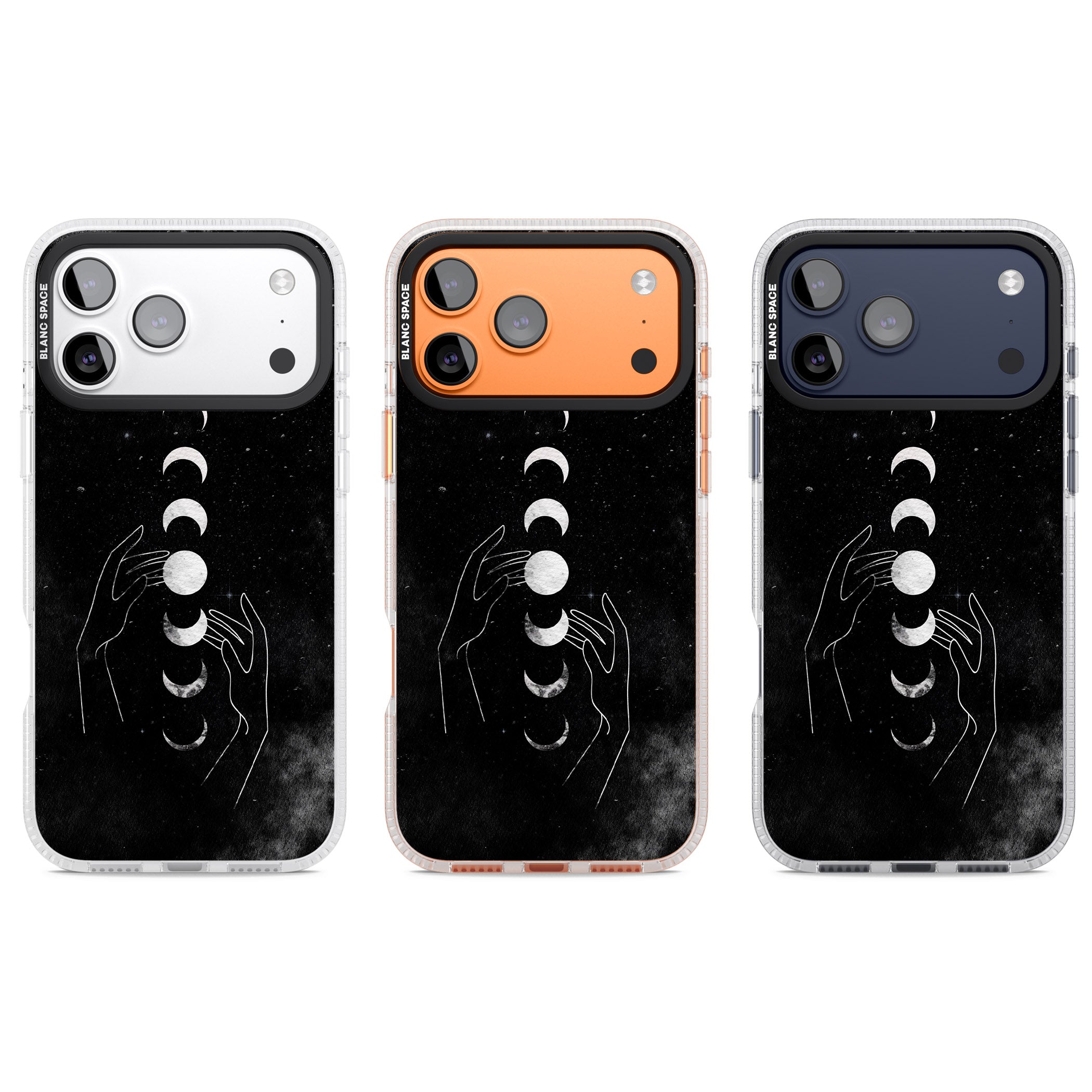 Moon Phases Hands iPhone 17 Pro Impact Air Clear Phone Case APT Impact Protection