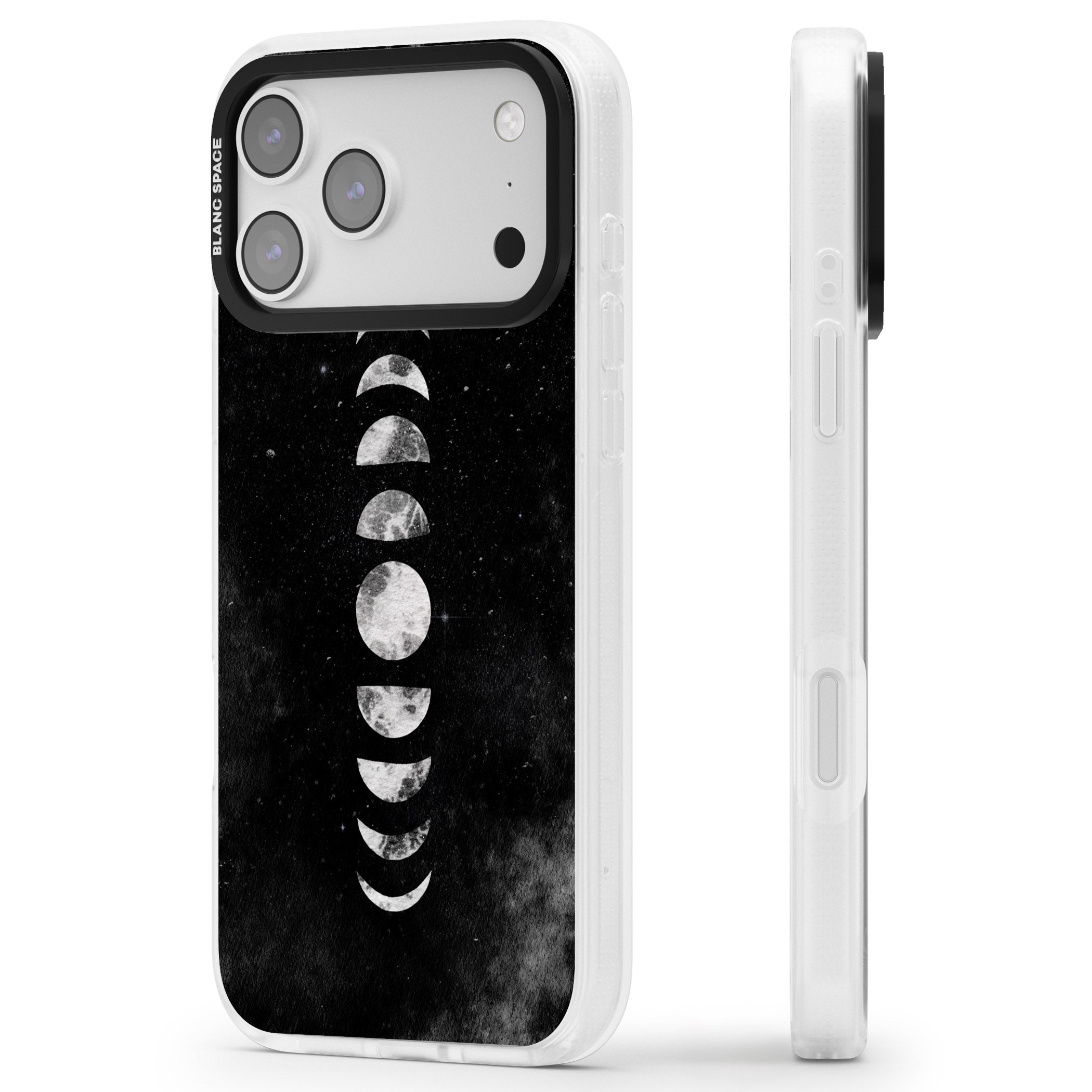 Lunar Phases iPhone 17 Pro Impact Air Clear Phone Case Side Profile