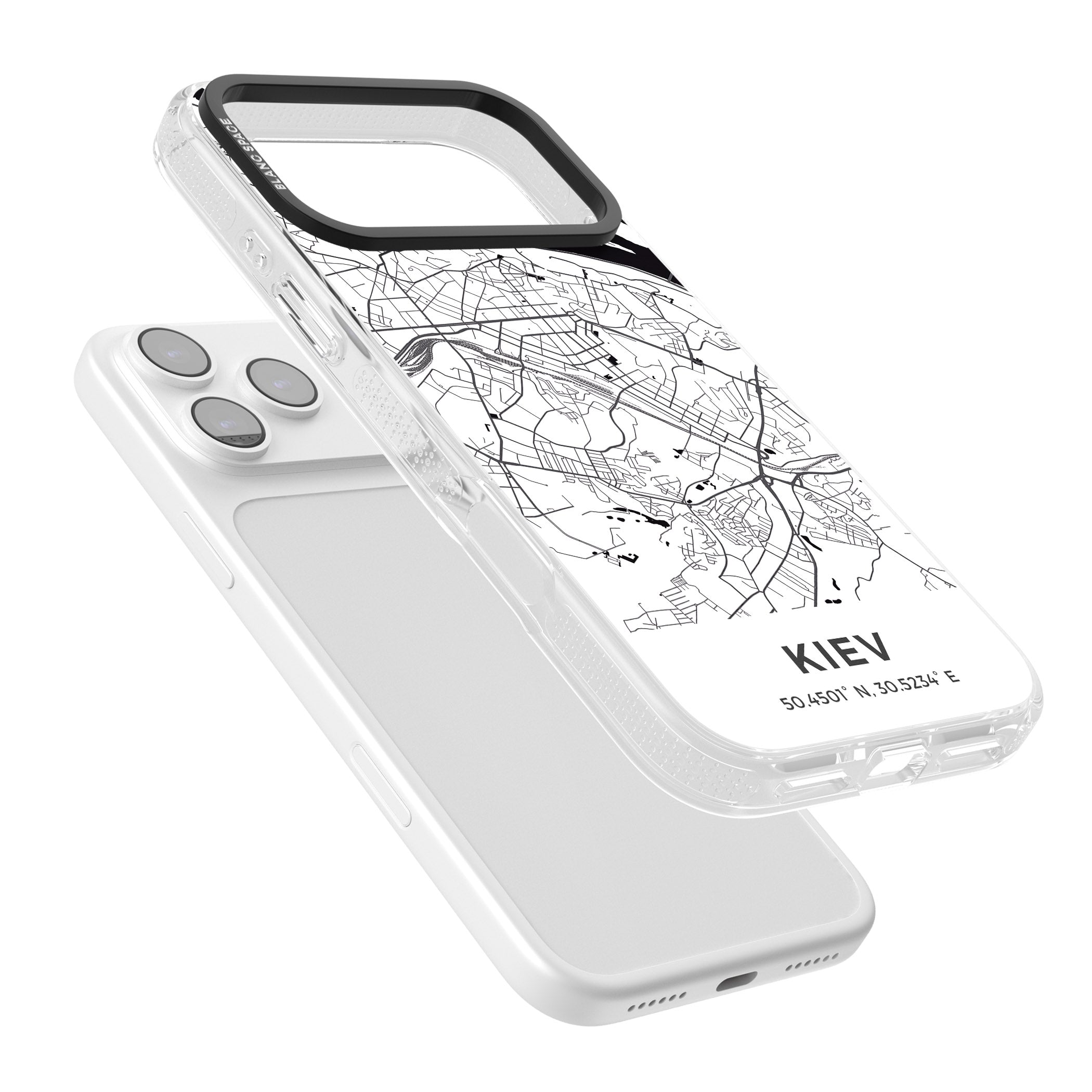 Kiev Map iPhone 17 Pro Max Impact Air Clear Phone Case Colours
