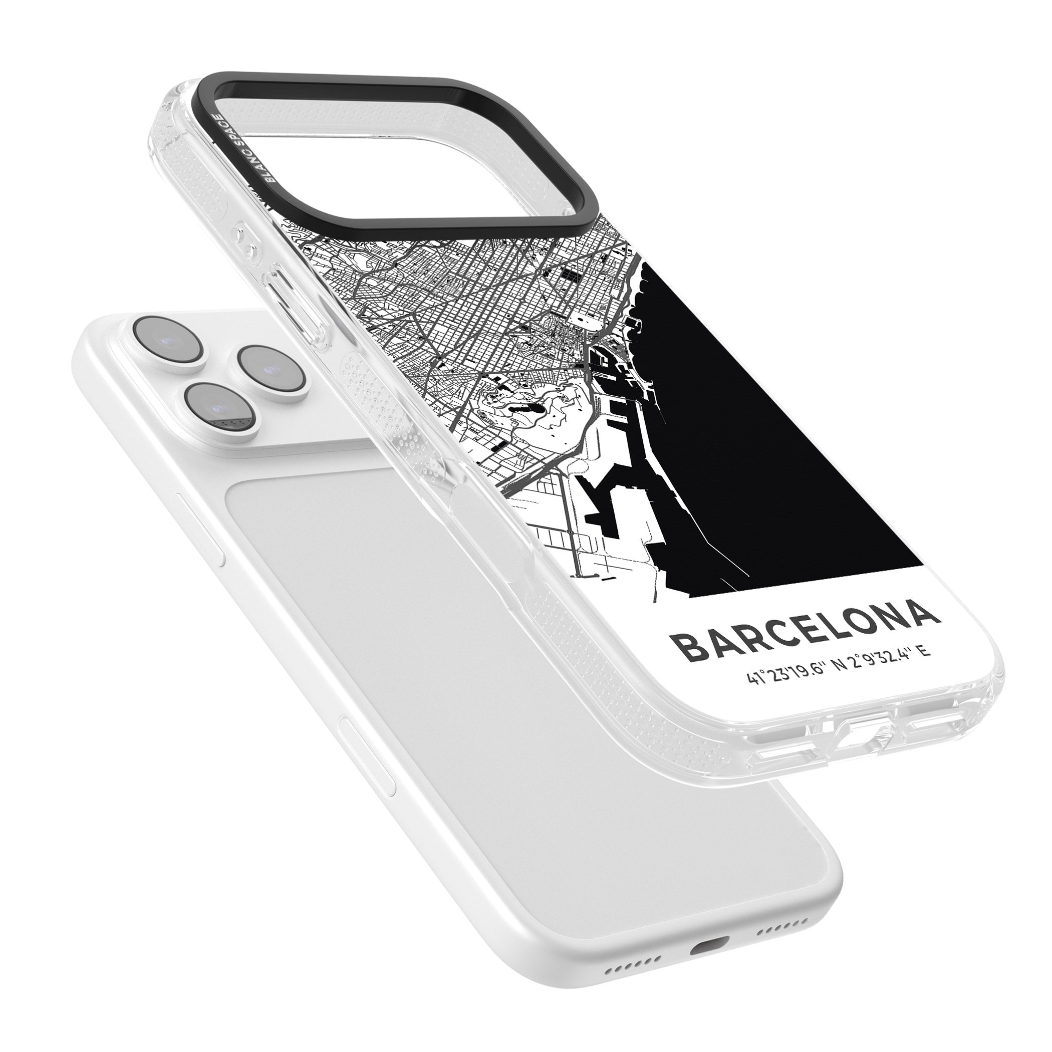 Barcelona Map iPhone 17 Pro Impact Air Clear Phone Case Colours