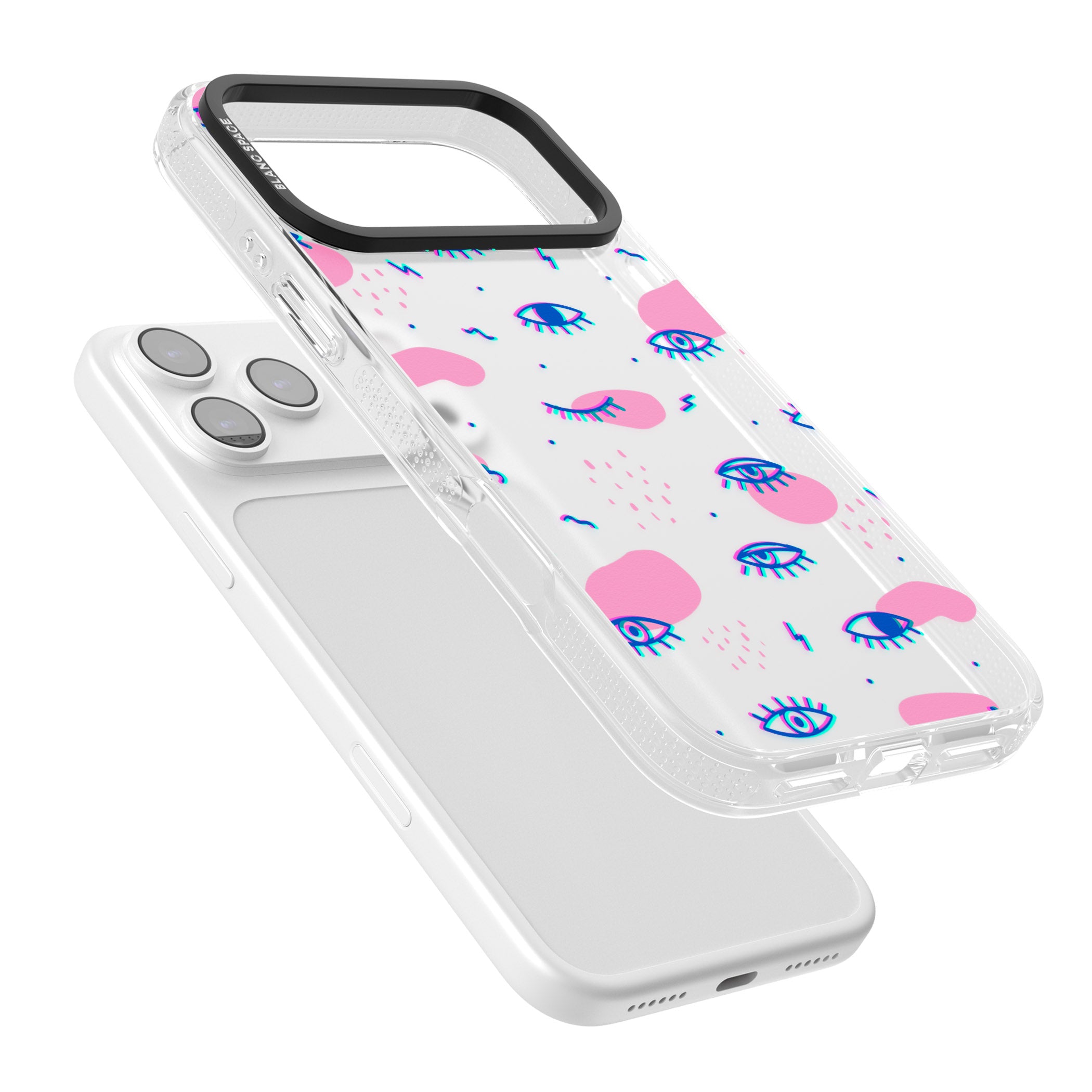 Pink Eye Pattern iPhone 17 Pro Impact Air Clear Phone Case Colours