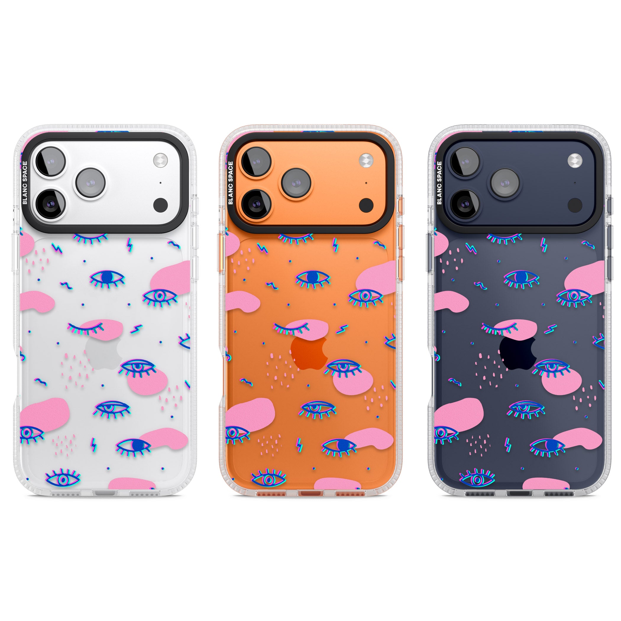 Pink Eye Pattern iPhone 17 Pro Impact Air Clear Phone Case APT Impact Protection