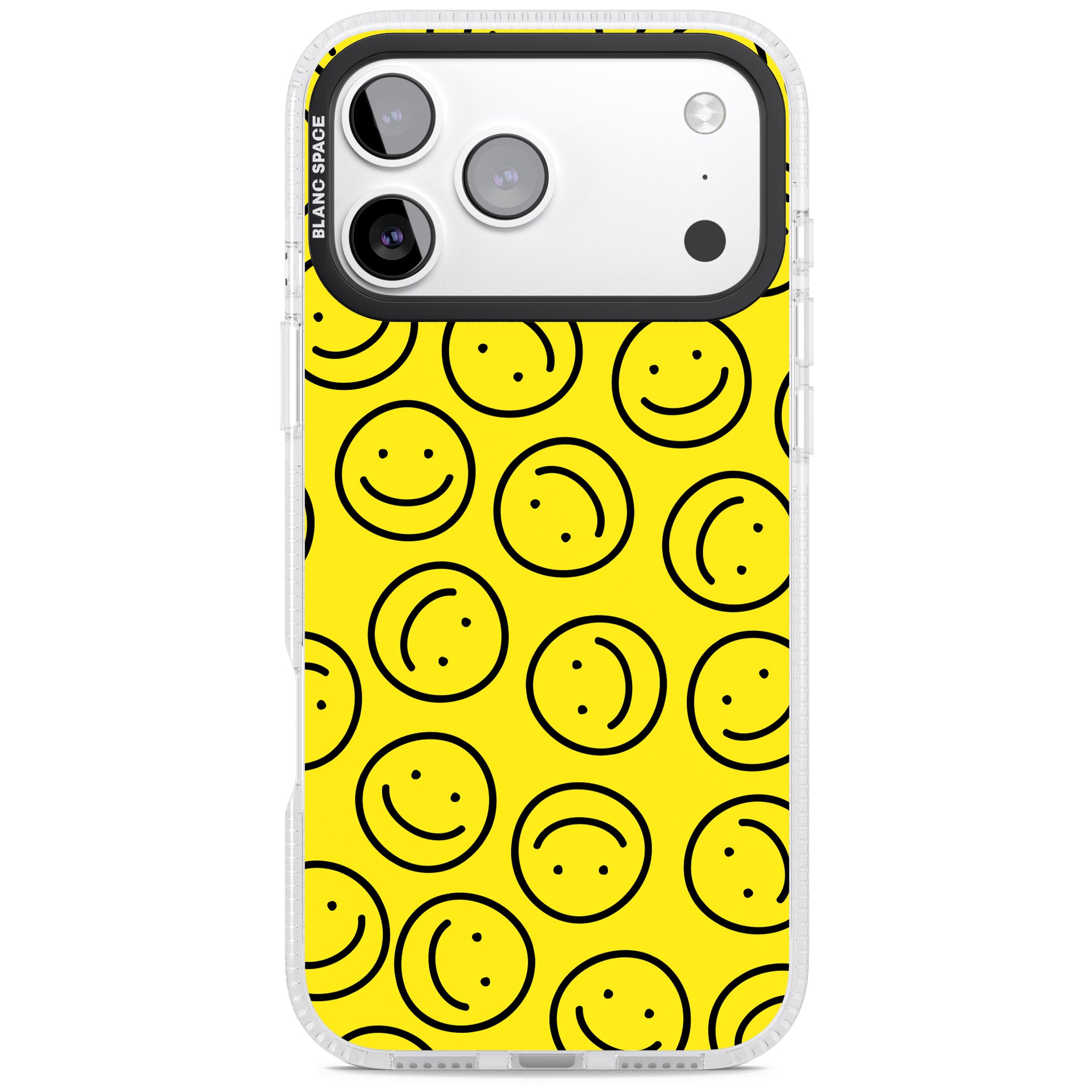 Happy Face Pattern iPhone 17 Pro Impact Air Clear Phone Case