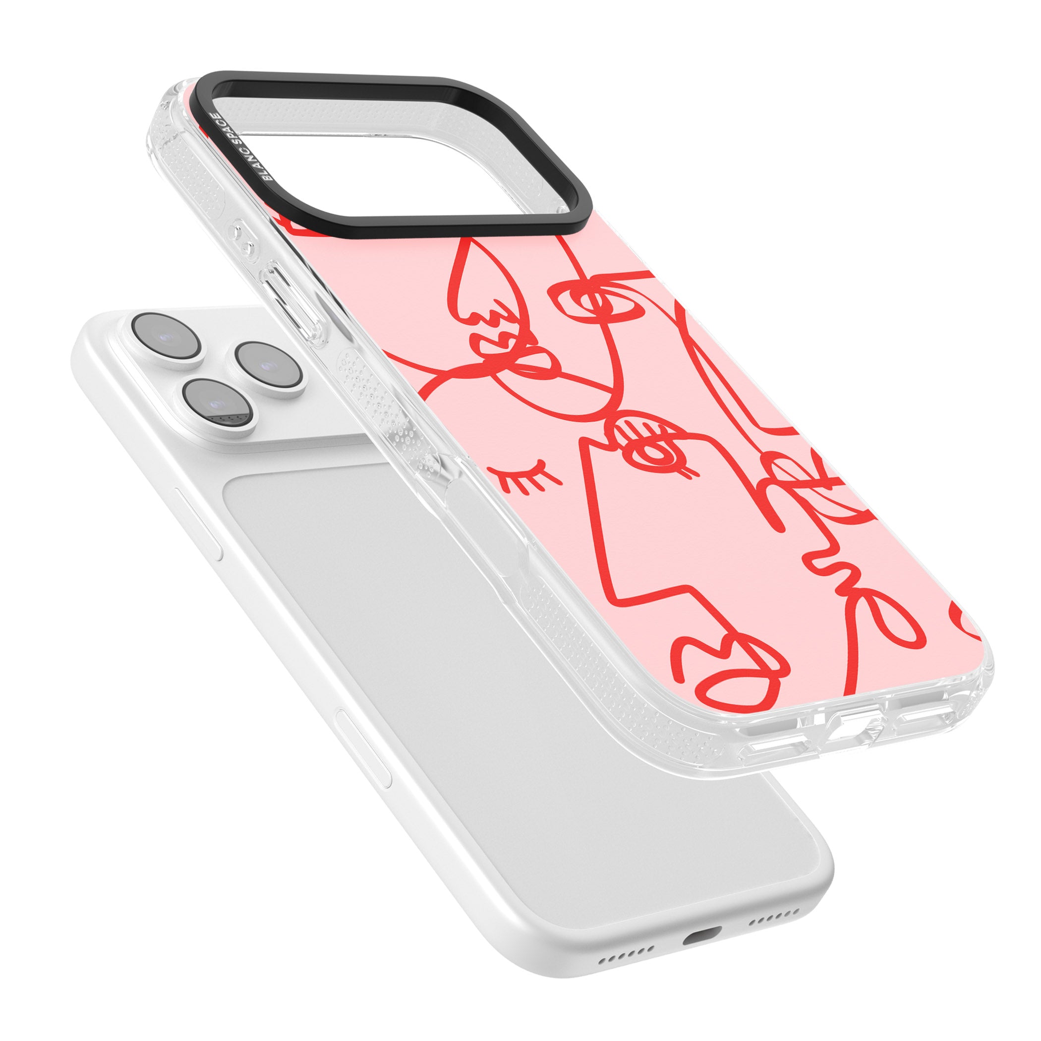 Red Line Art iPhone 17 Pro Max Impact Air Clear Phone Case Colours