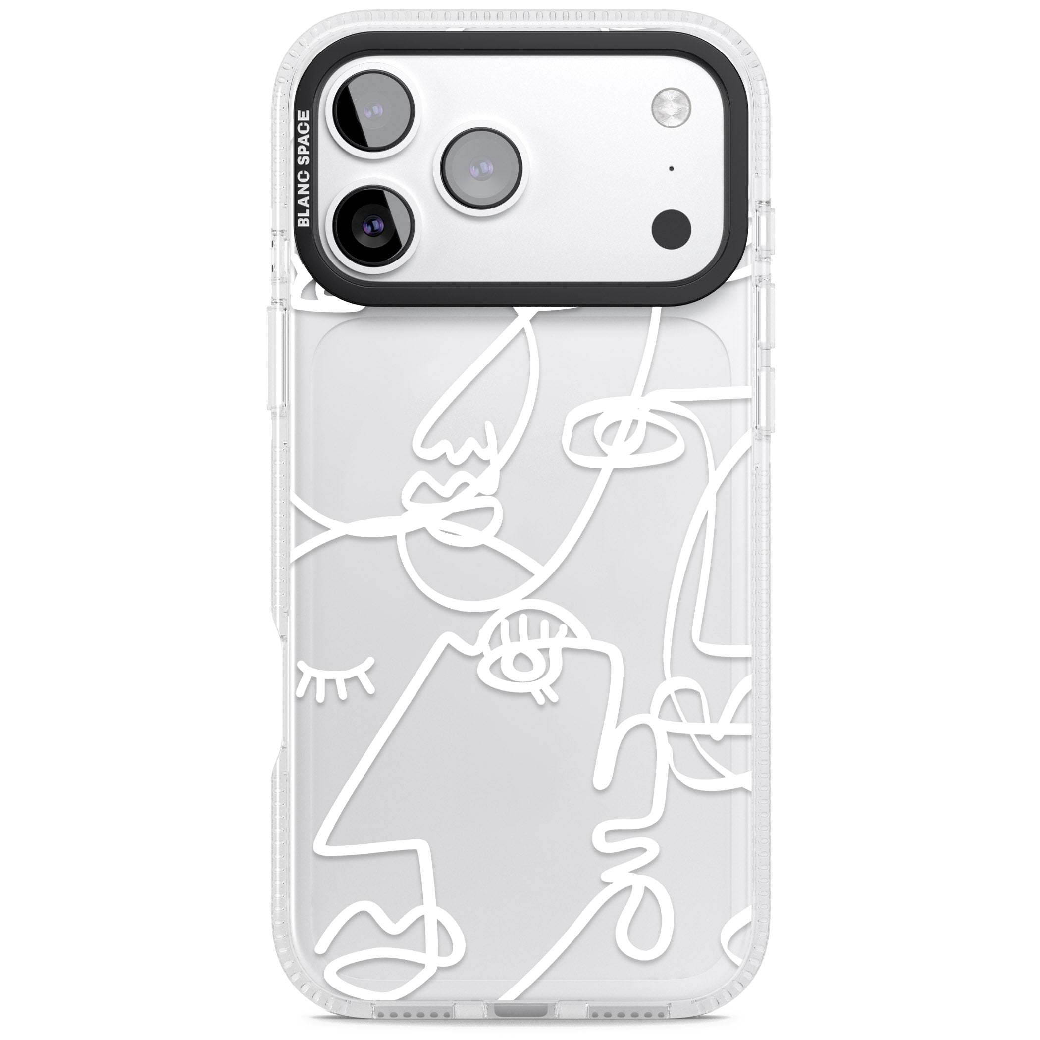 Abstract Line Art White Clear iPhone 17 Pro Max Impact Air Clear Phone Case