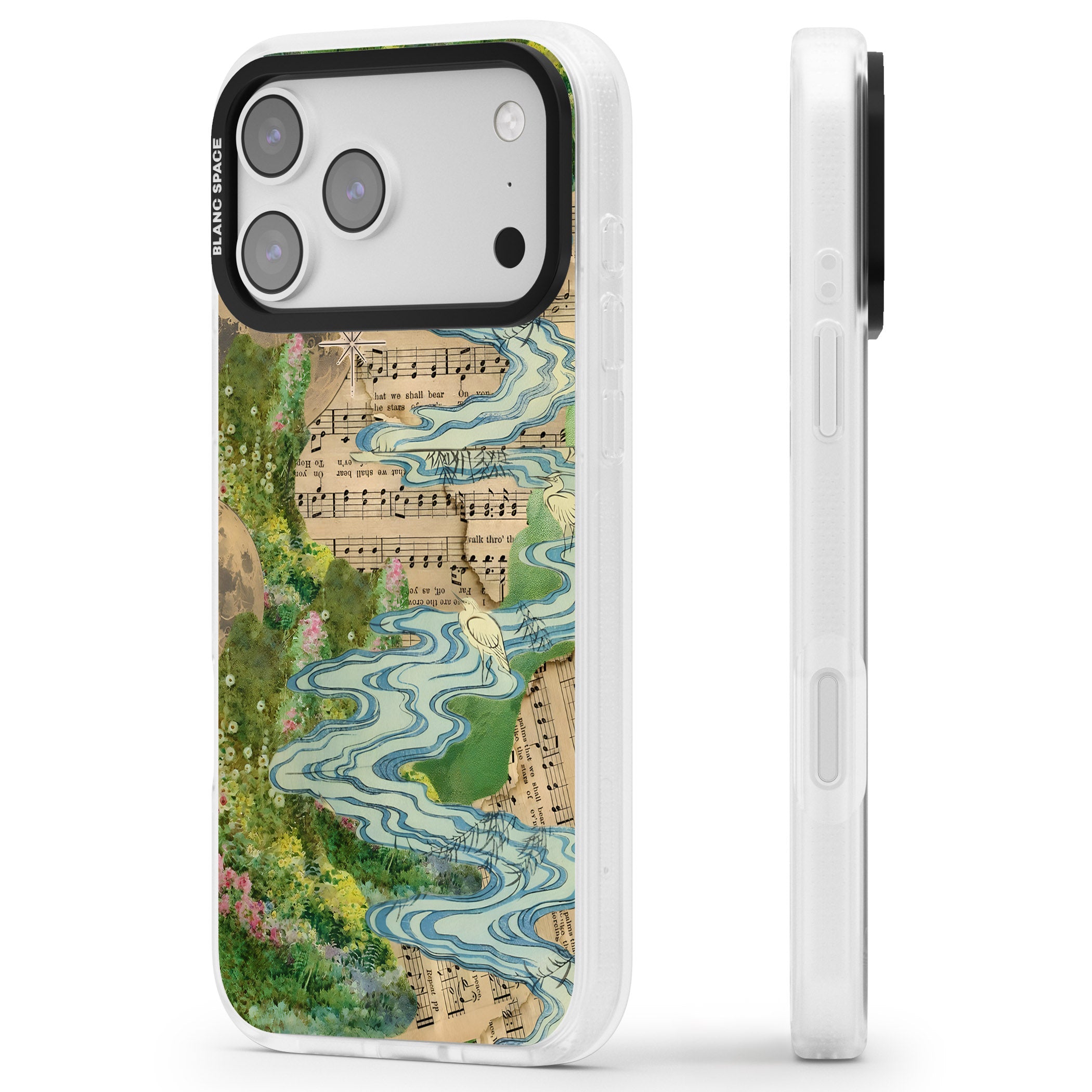 Musical River iPhone 17 Pro Impact Air Clear Phone Case Side Profile