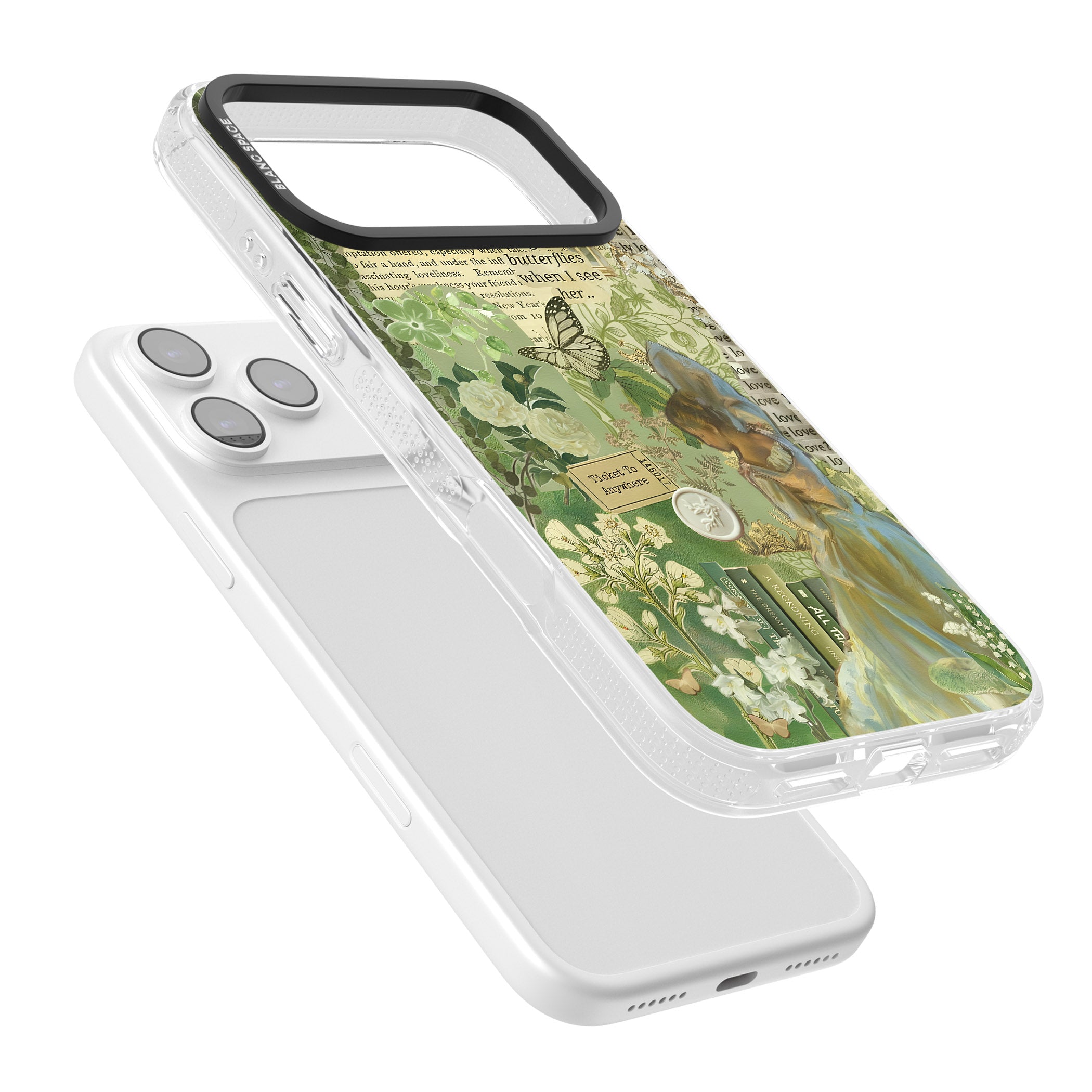 Vintage Green Fairy iPhone 17 Pro Max Impact Air Clear Phone Case Colours