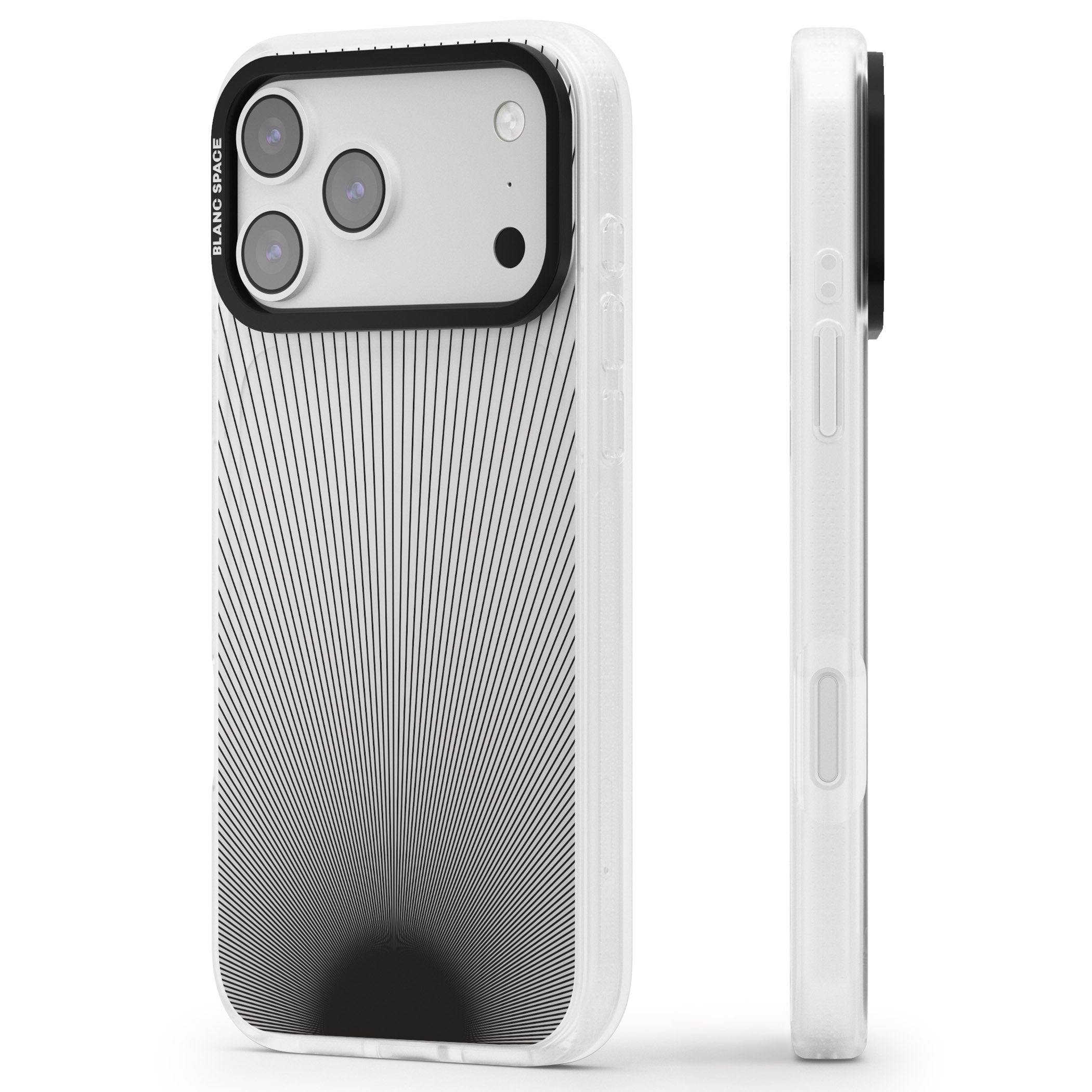 Linear Sunburst iPhone 17 Pro Max Impact Air Clear Phone Case Side Profile