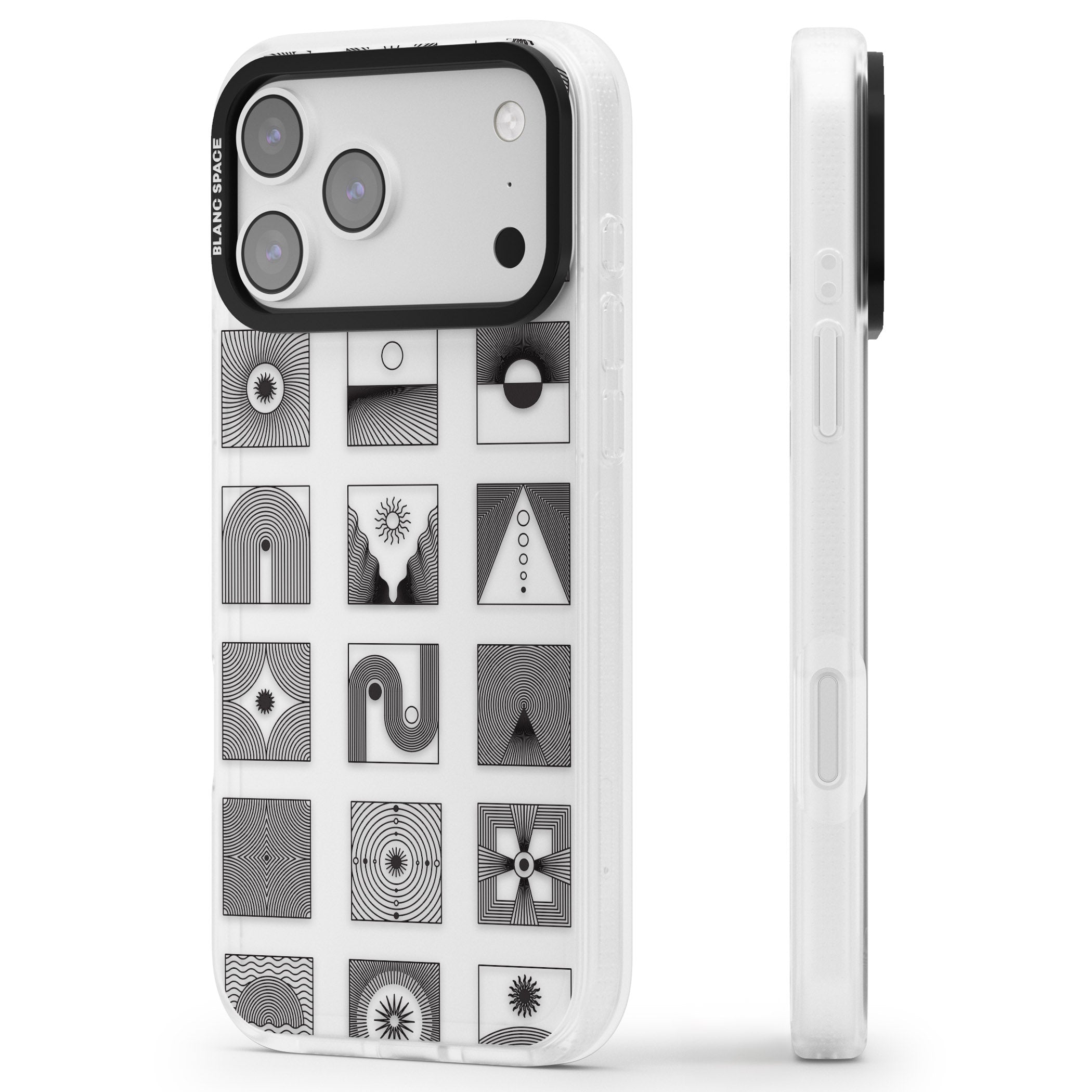 Abstract Geometric iPhone 17 Pro Max Impact Air Clear Phone Case Side Profile