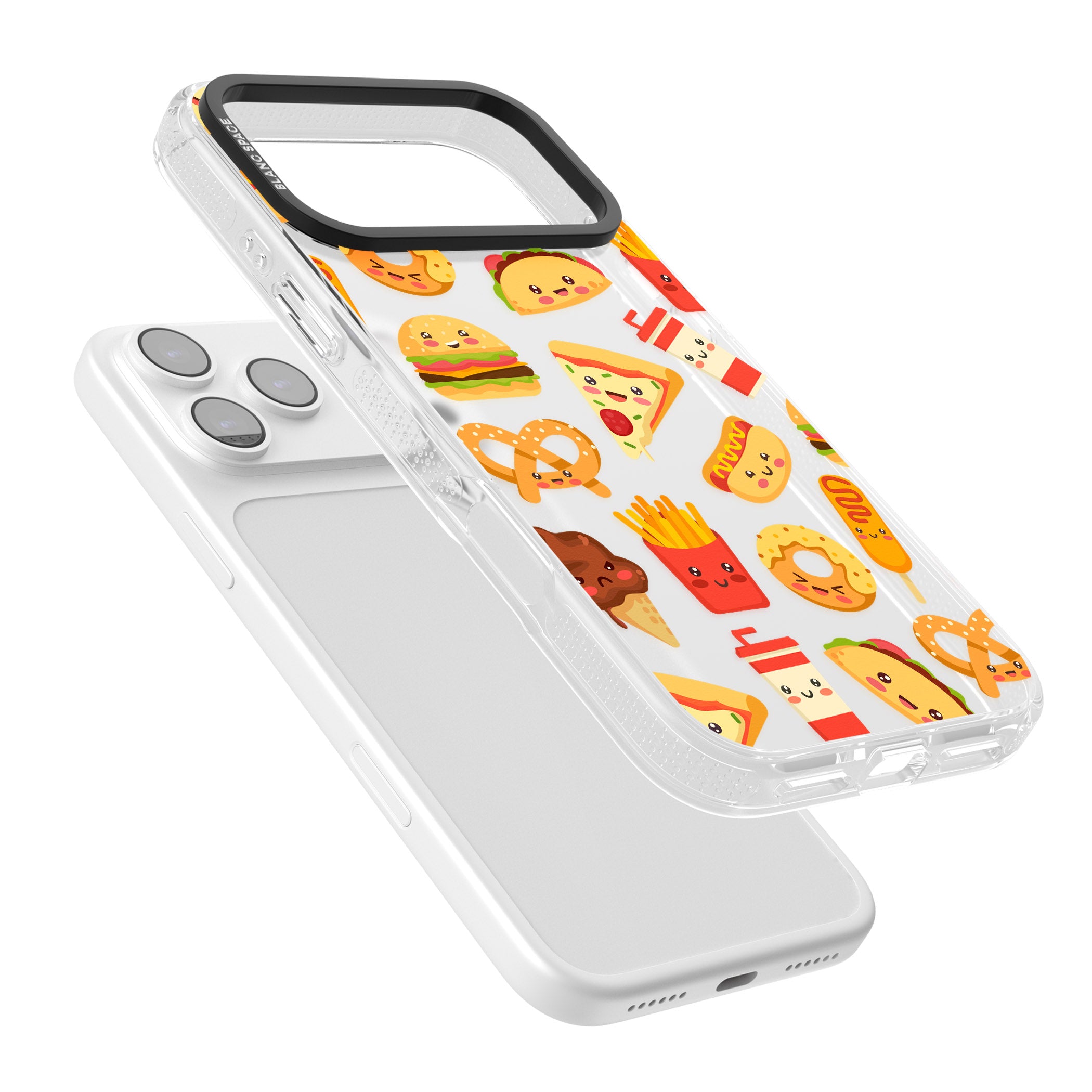 Fast Food Patterns Kawaii Fast Food Mix iPhone 17 Pro Max Impact Air Clear Phone Case Colours
