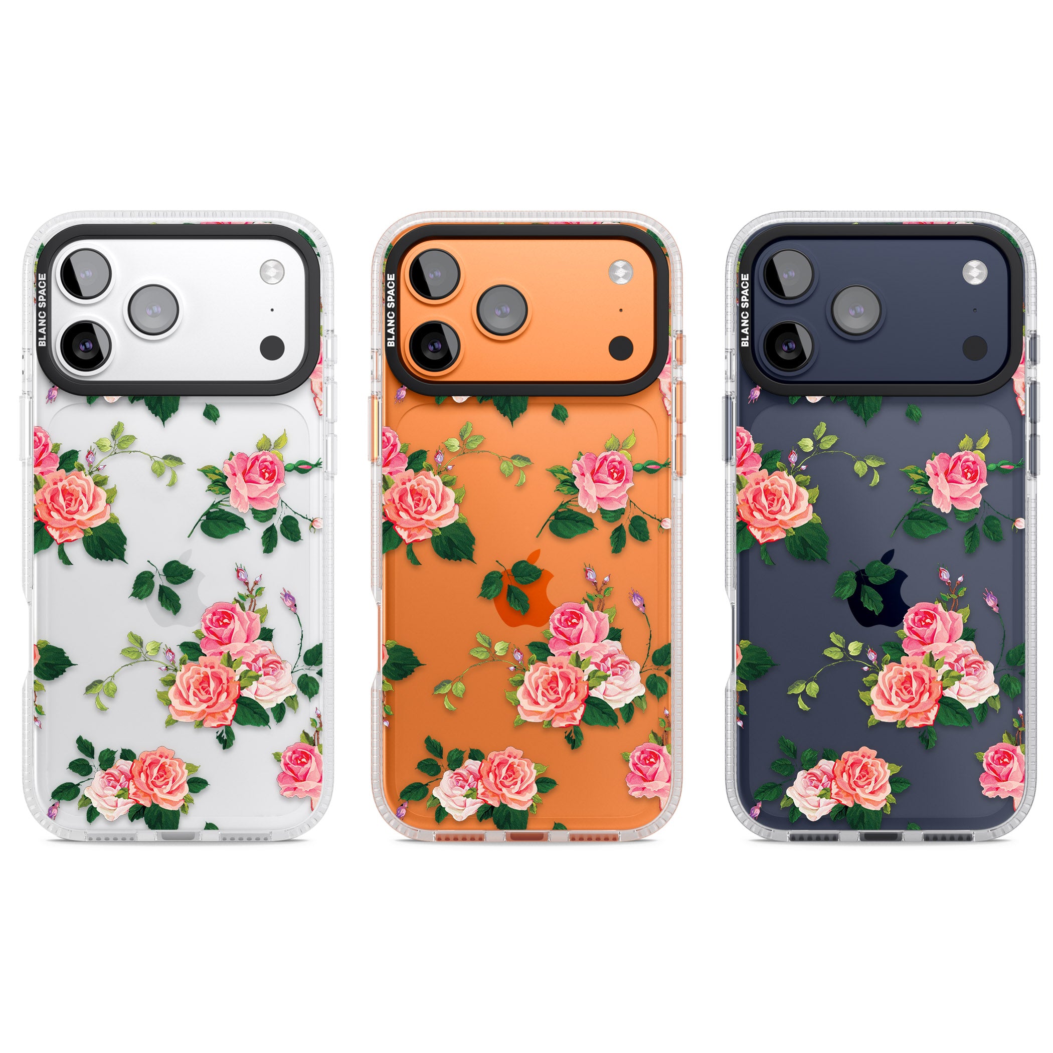 Pink Roses iPhone 17 Pro Impact Air Clear Phone Case APT Impact Protection