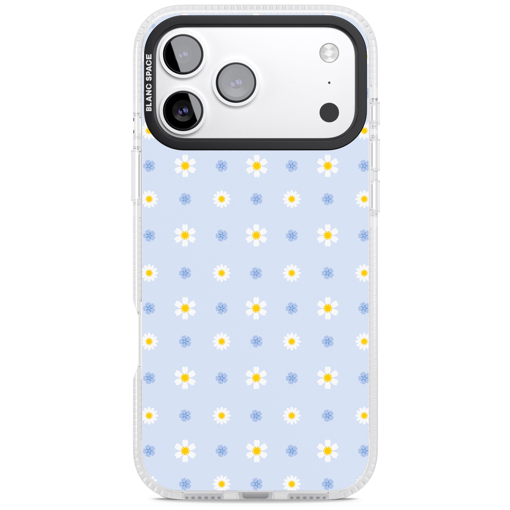 Pale Blue Daisies iPhone 17 Pro Max Impact Air Clear Phone Case