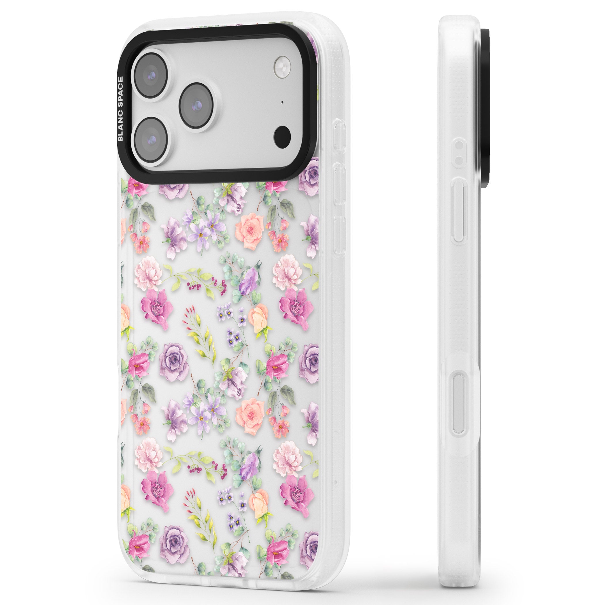 Sunday Flowers iPhone 17 Pro Impact Air Clear Phone Case Side Profile