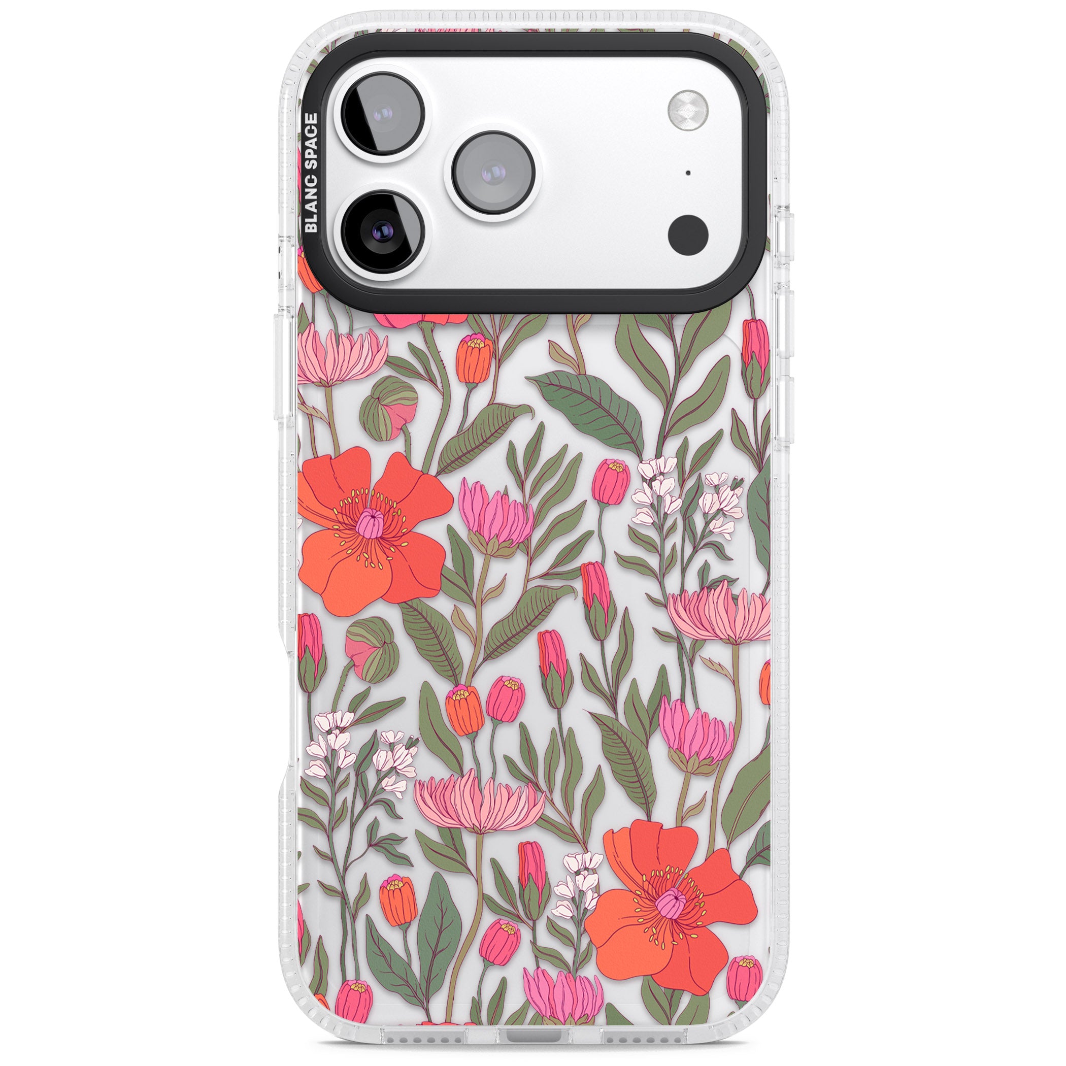 Peachy Floral iPhone 17 Pro Impact Air Clear Phone Case