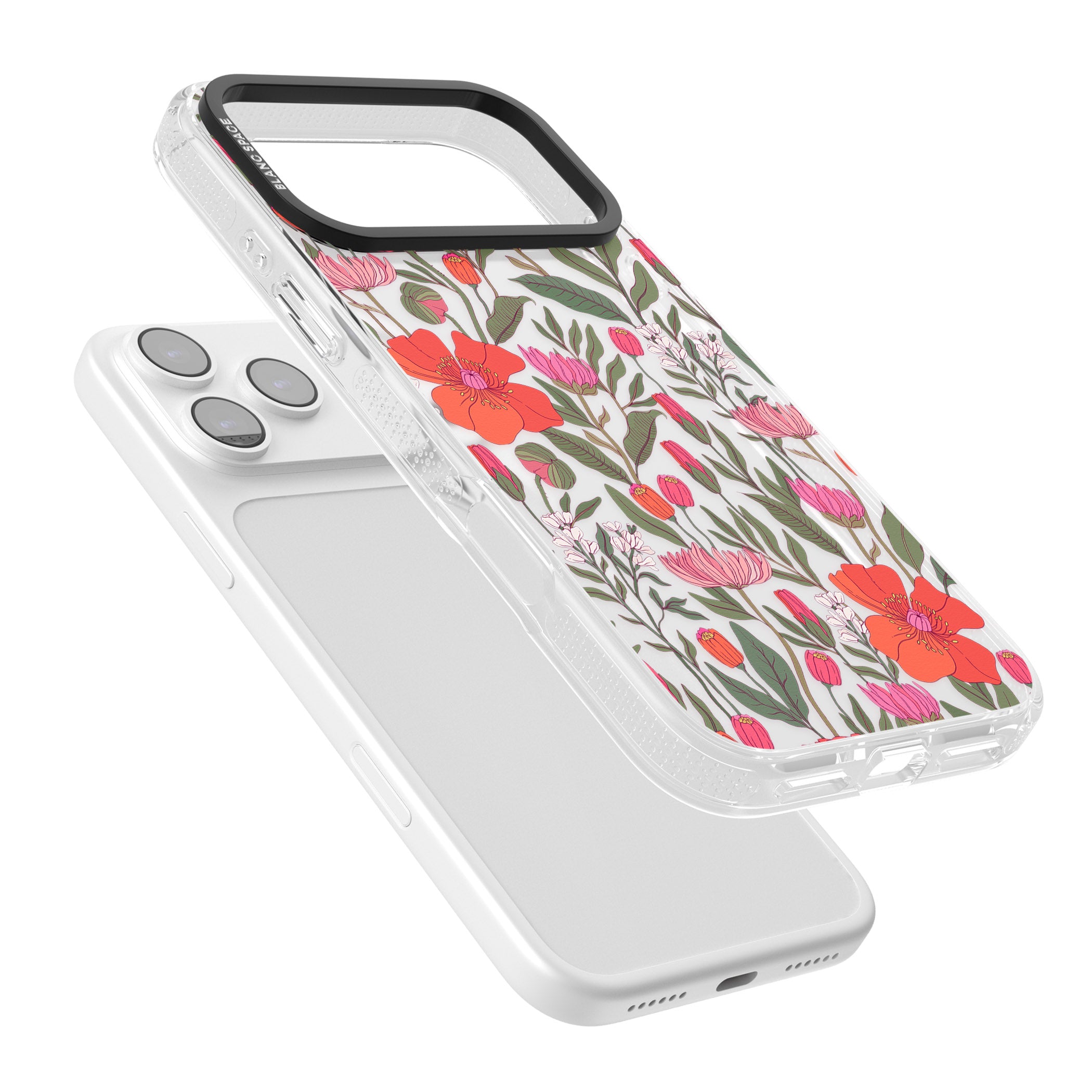 Peachy Floral iPhone 17 Pro Impact Air Clear Phone Case Colours