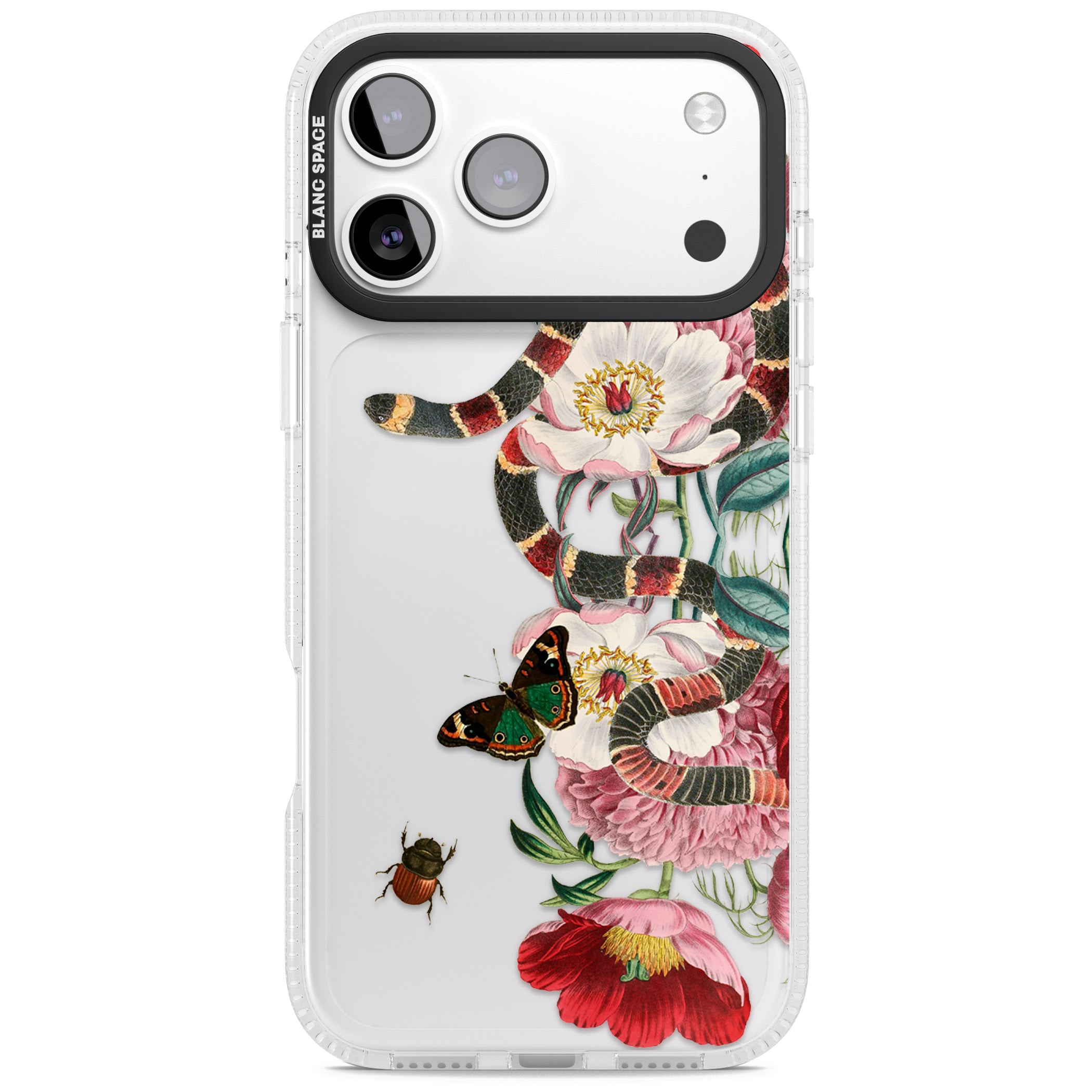 Floral Snake iPhone 17 Pro Impact Air Clear Phone Case
