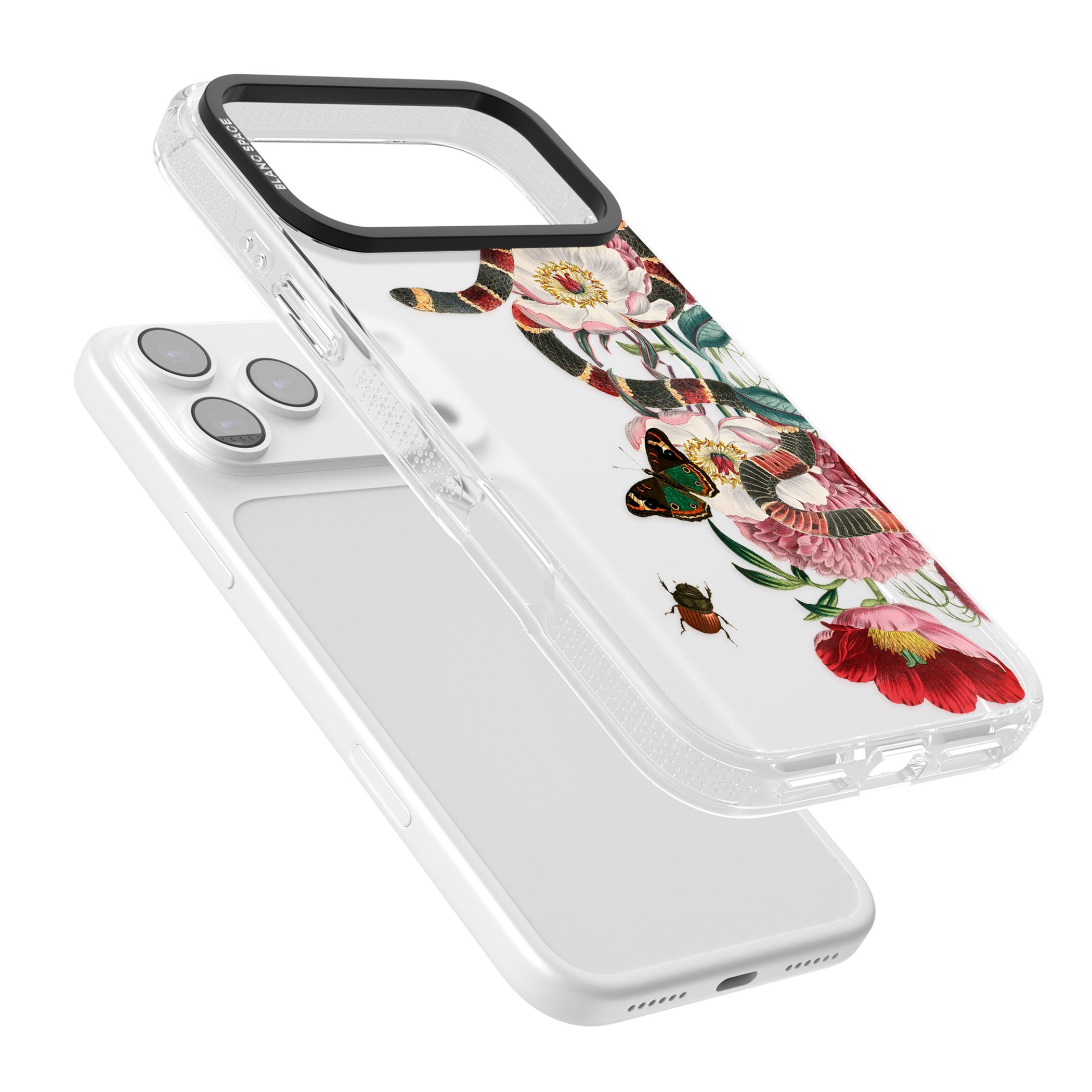 Floral Snake iPhone 17 Pro Max Impact Air Clear Phone Case Colours