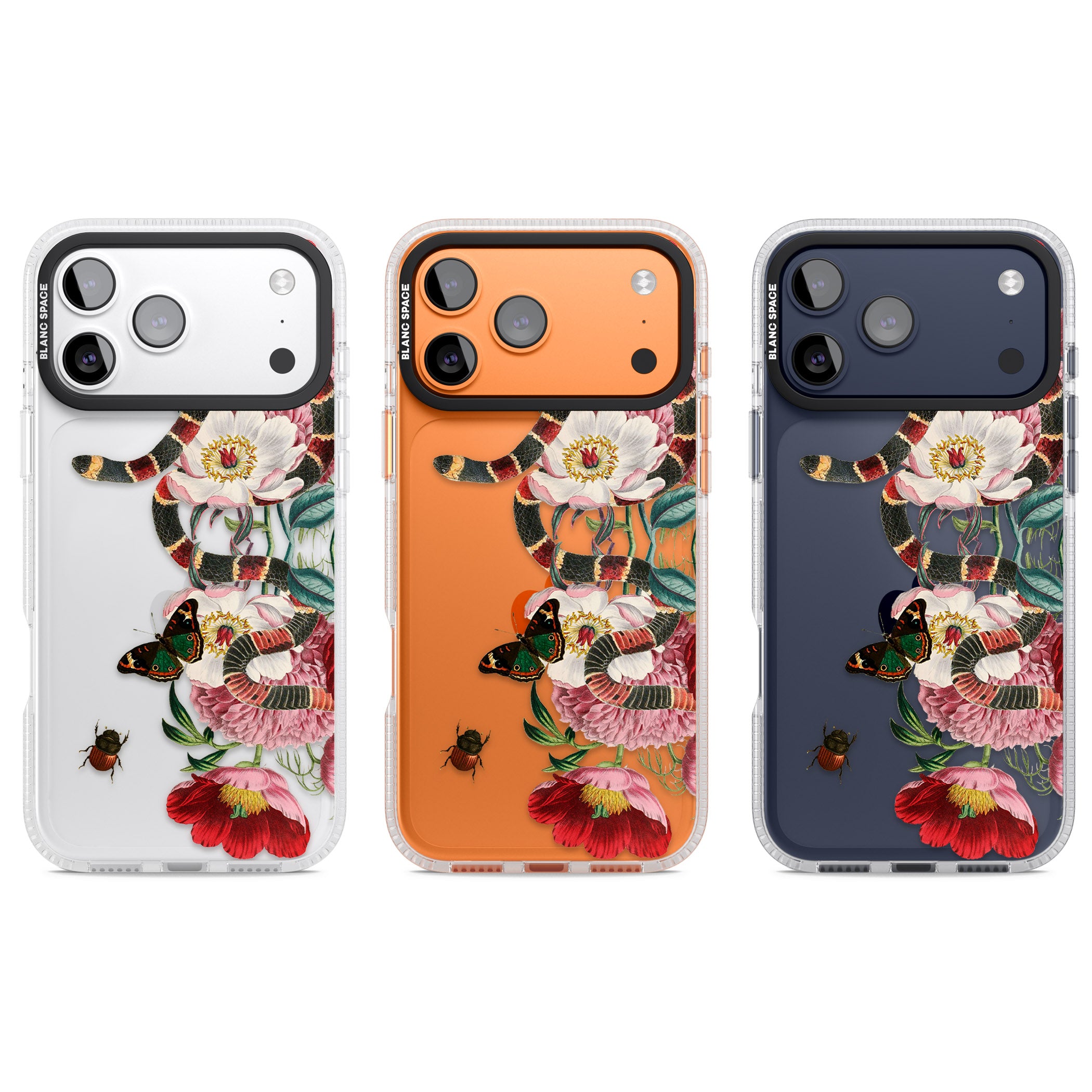 Floral Snake iPhone 17 Pro Impact Air Clear Phone Case APT Impact Protection
