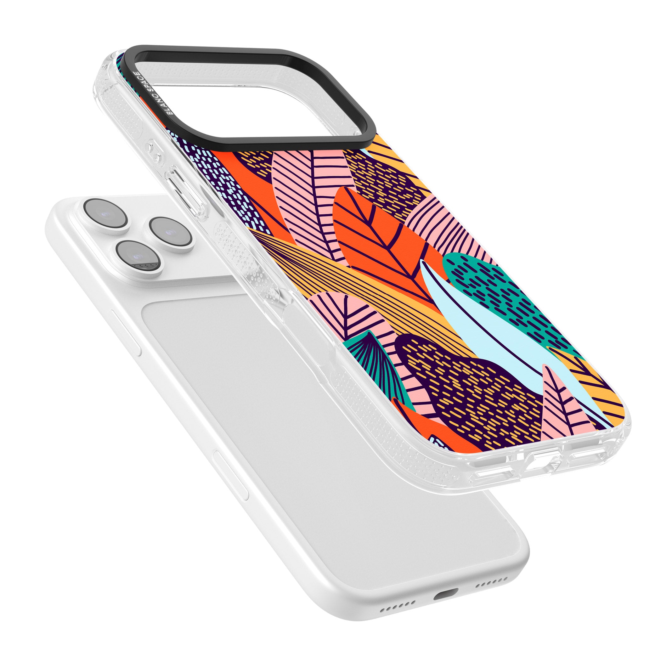 Abstract Leaves iPhone 17 Pro Impact Air Clear Phone Case Colours