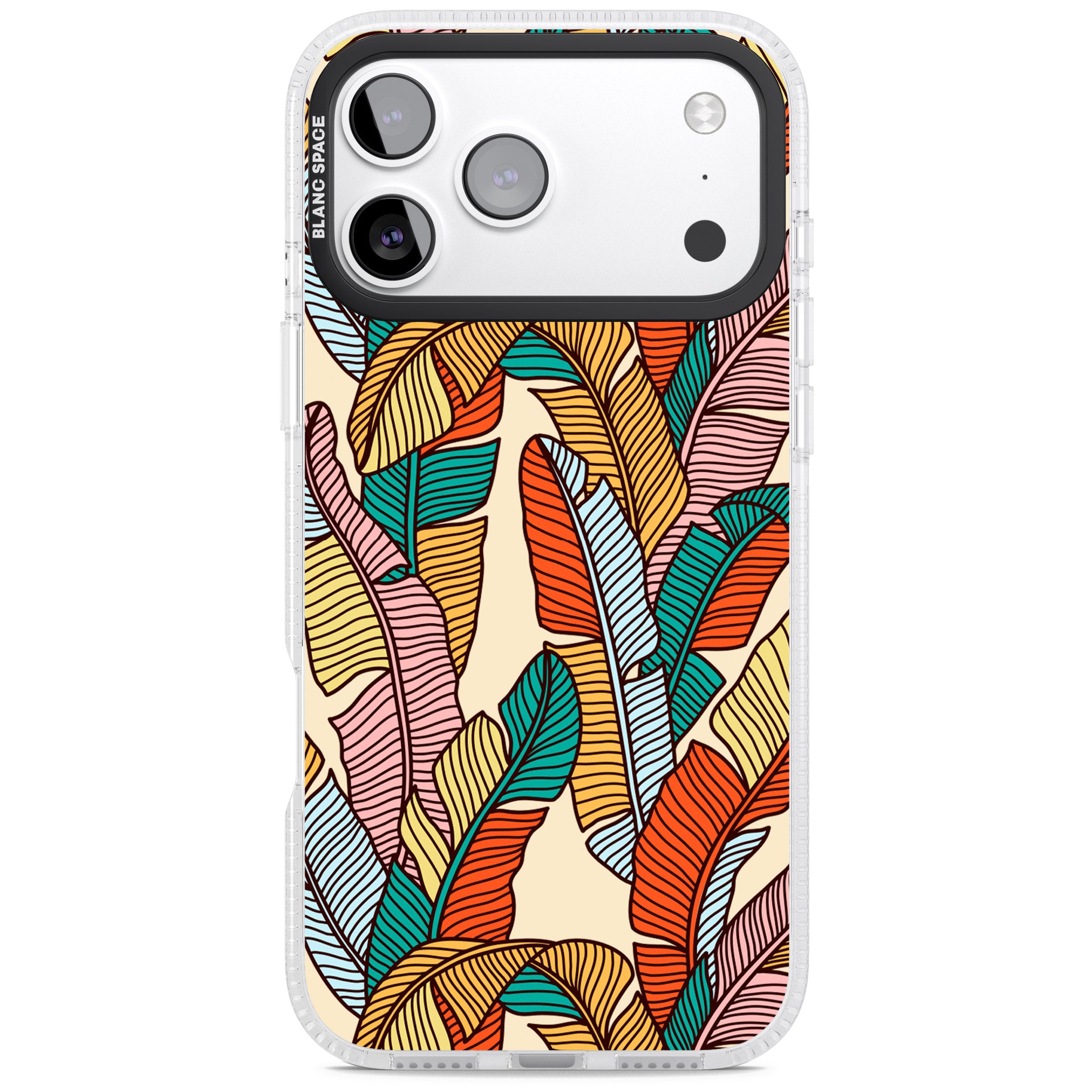 Pastel Palm Leaves iPhone 17 Pro Impact Air Clear Phone Case