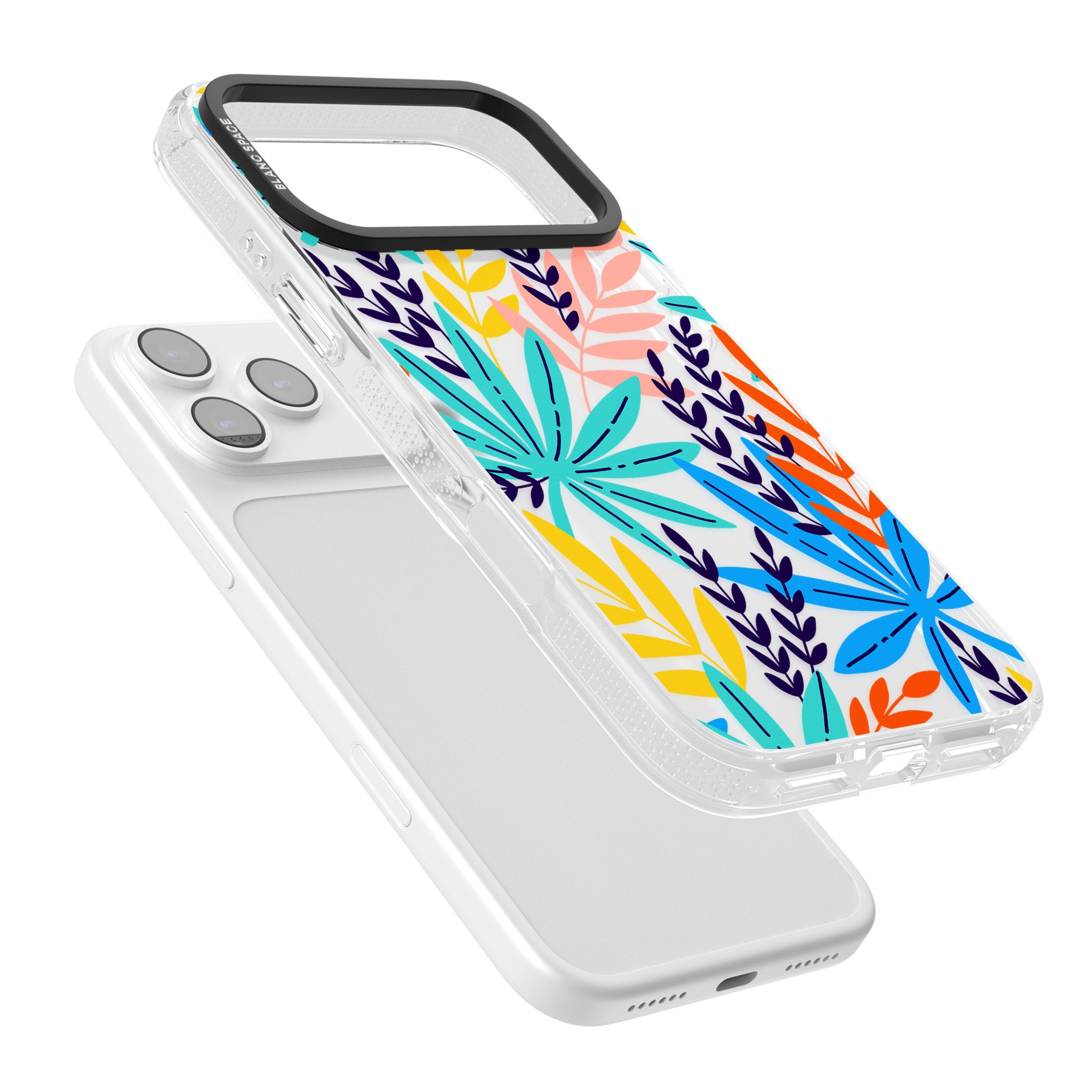 Tropical Palm Leaves iPhone 17 Pro Impact Air Clear Phone Case Colours