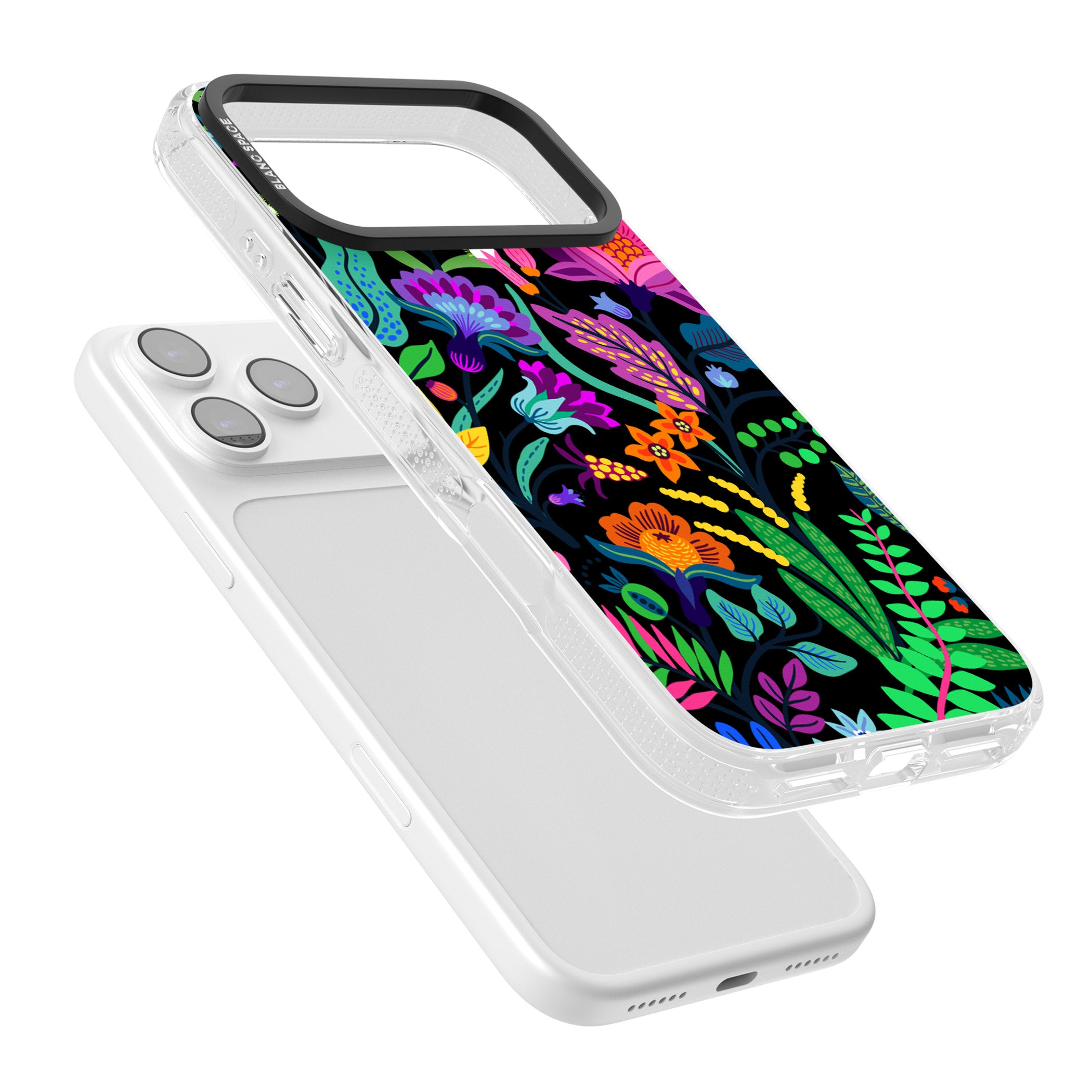 Floral Vibe (Black) iPhone 17 Pro Max Impact Air Clear Phone Case Colours