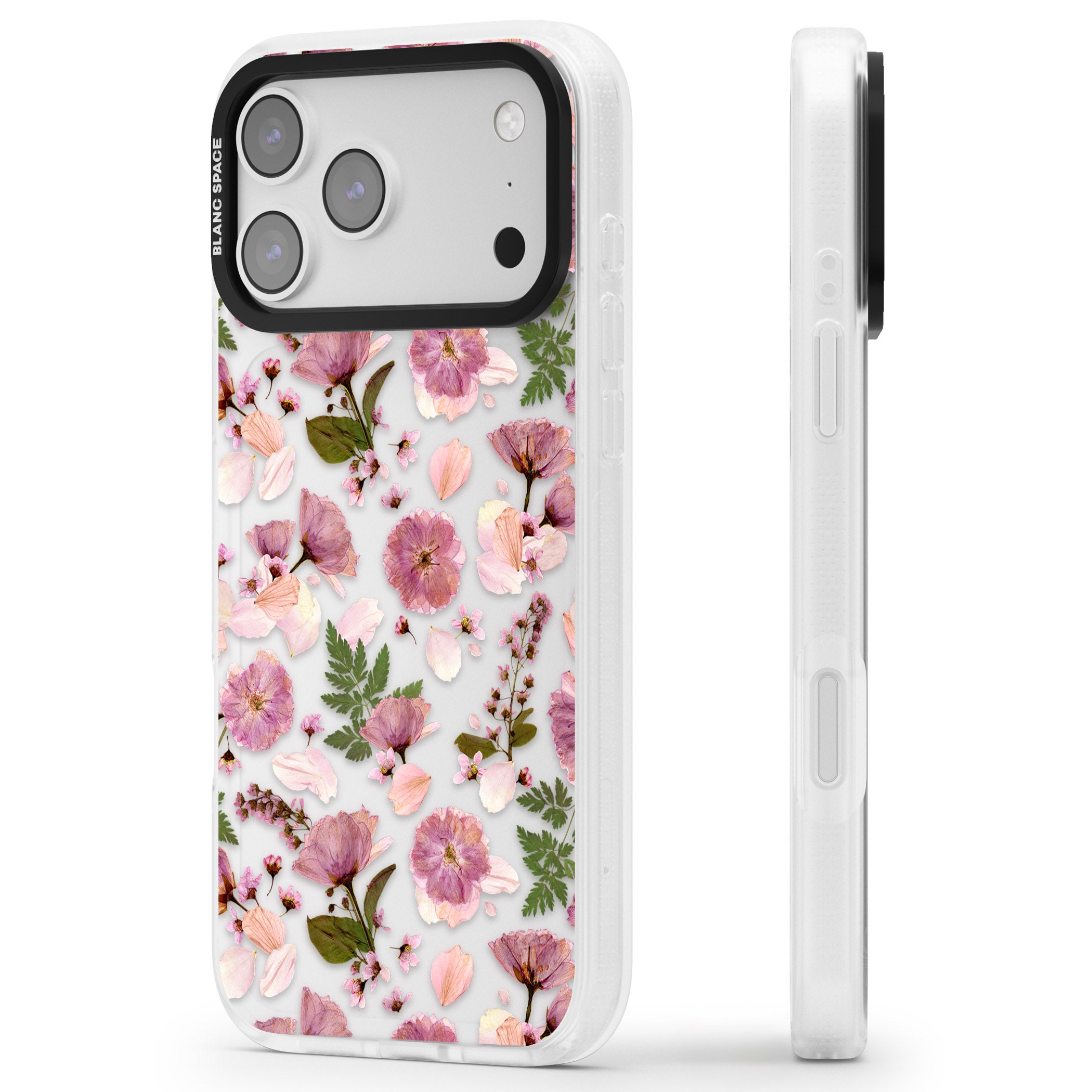 Floral Fantasy Menagerie iPhone 17 Pro Max Impact Air Clear Phone Case Side Profile