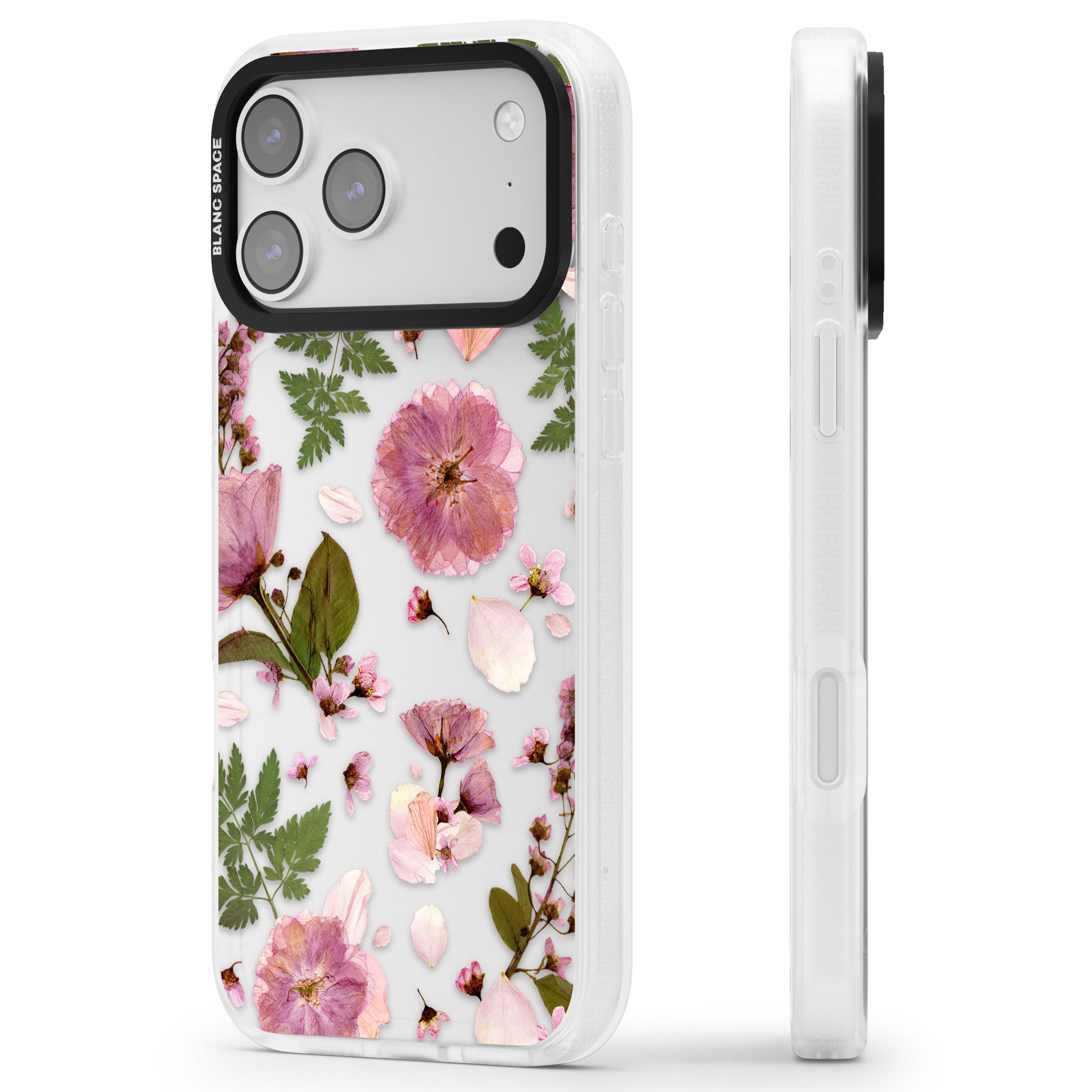Blossom Bouquet iPhone 17 Pro Max Impact Air Clear Phone Case Side Profile