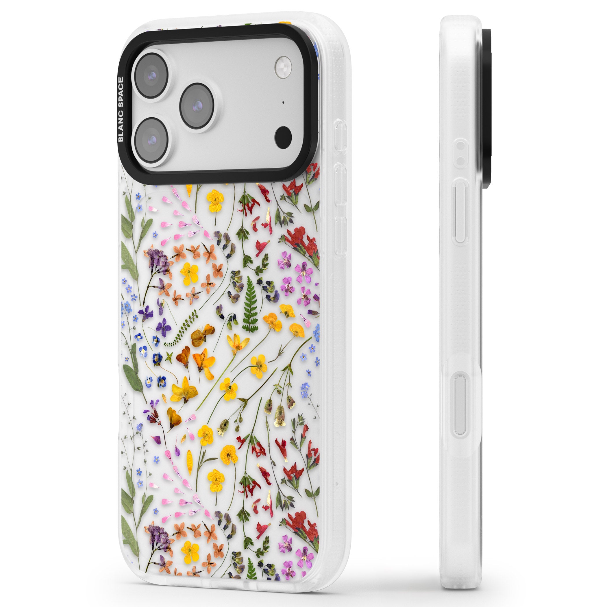 Wildflower iPhone 17 Pro Max Impact Air Clear Phone Case Side Profile