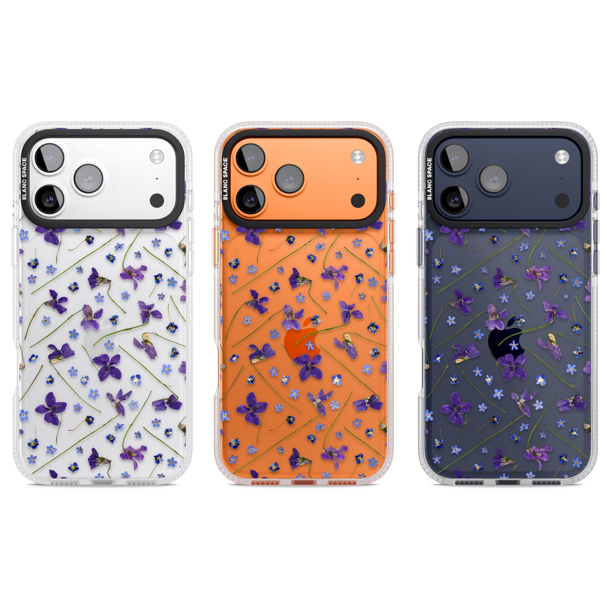 Pressed Violet Flower iPhone 17 Pro Impact Air Clear Phone Case APT Impact Protection