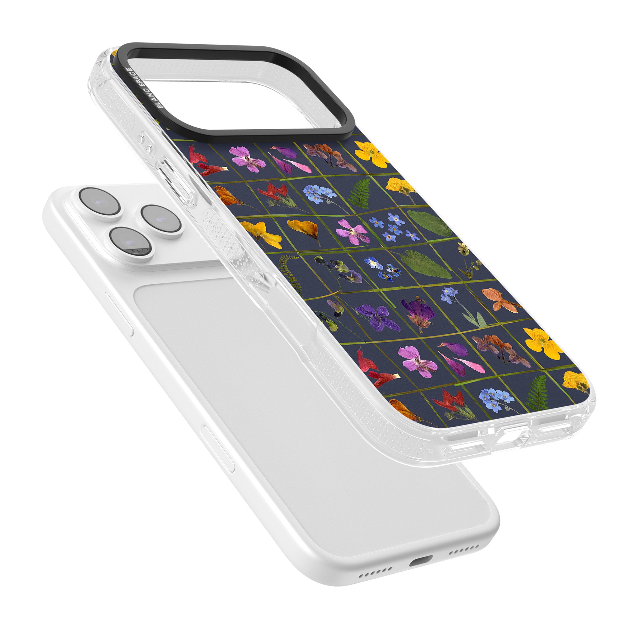 Wildflower Grid iPhone 17 Pro Impact Air Clear Phone Case Colours