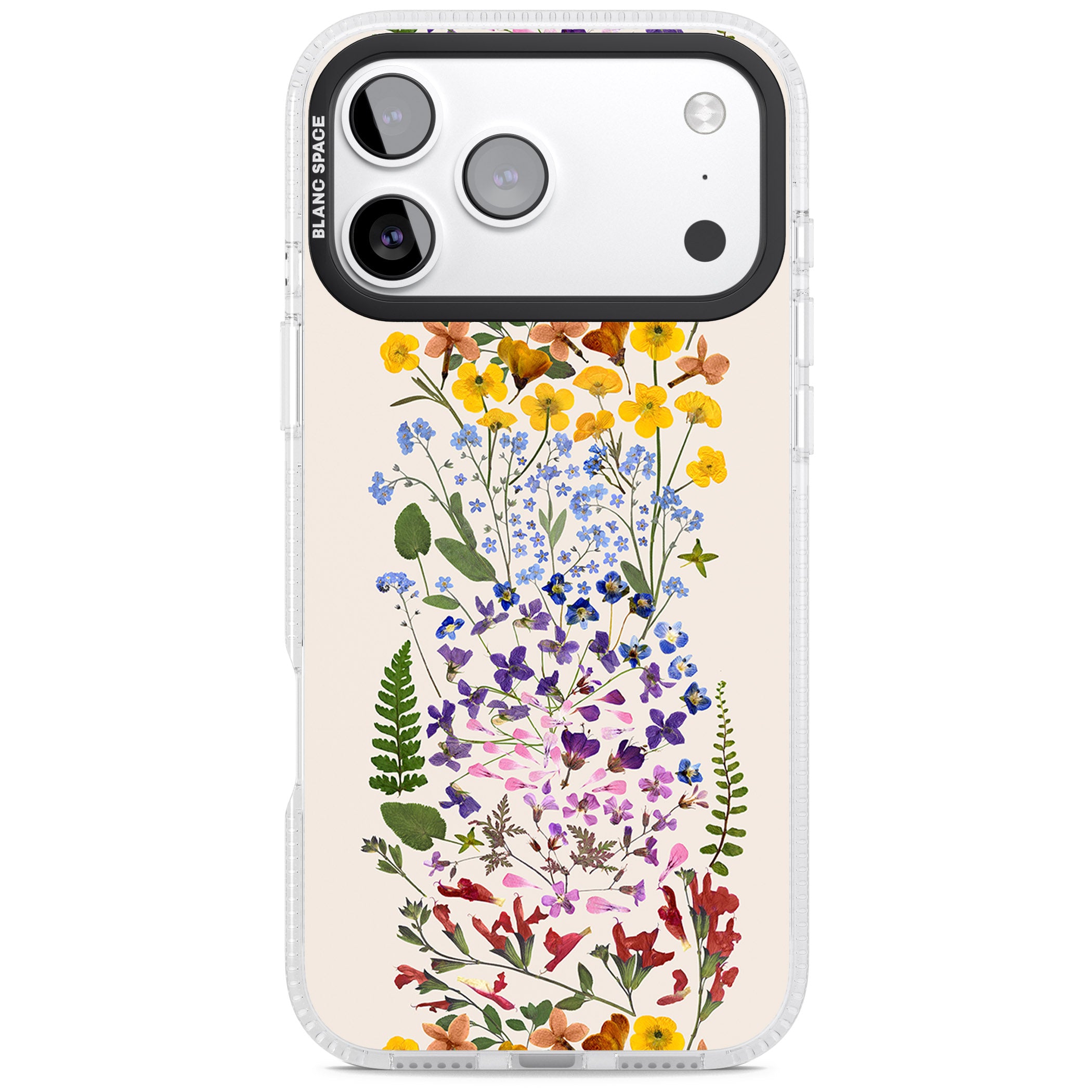 Cream Wildflower iPhone 17 Pro Impact Air Clear Phone Case