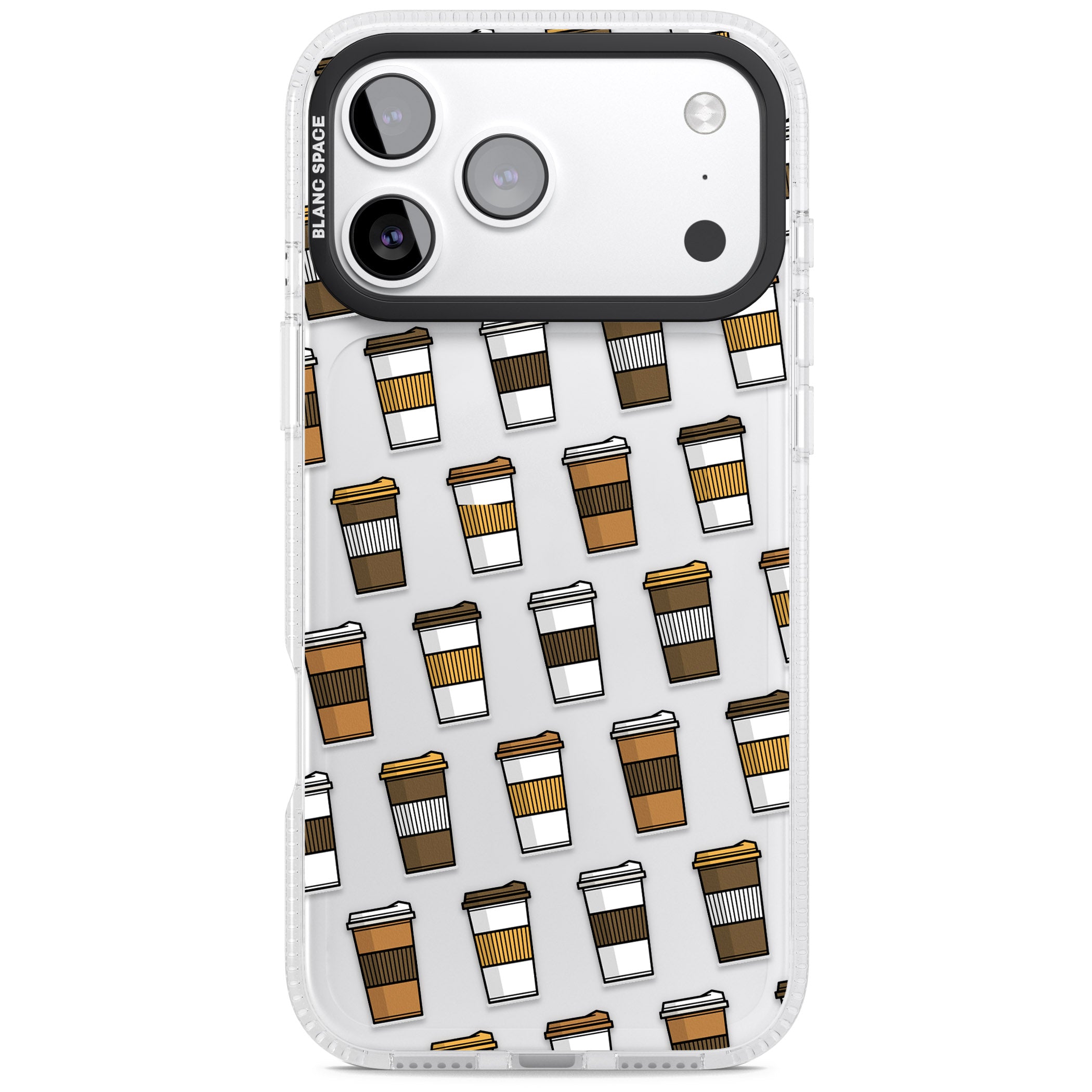 Coffee Cup Pattern iPhone 17 Pro Max Impact Air Clear Phone Case