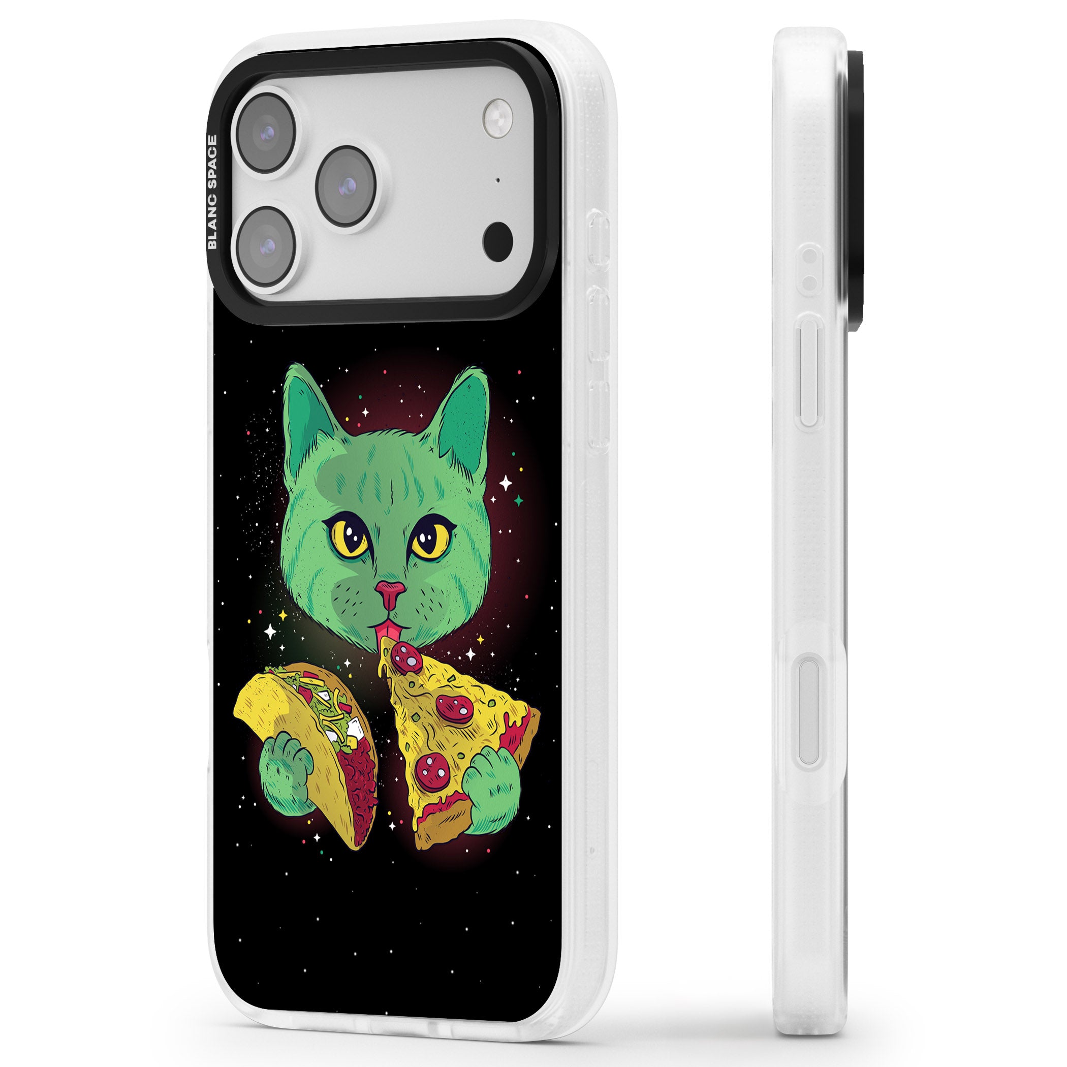 Pizza Purr iPhone 17 Pro Max Impact Air Clear Phone Case Side Profile