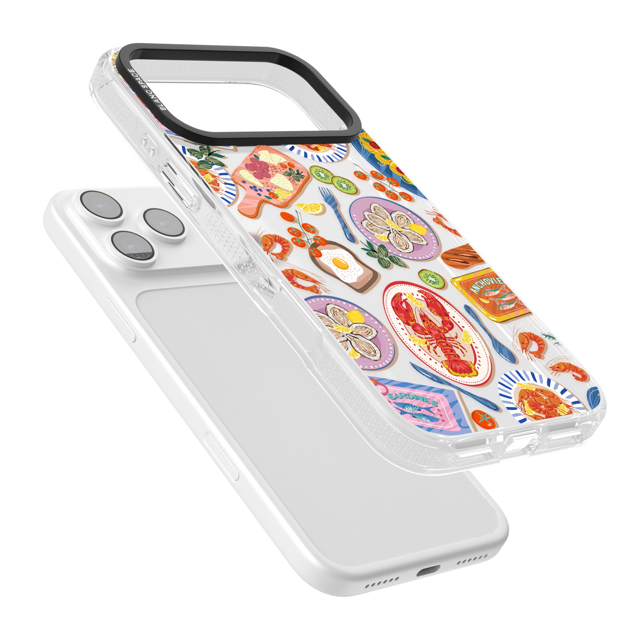 Seafood Pattern iPhone 17 Pro Max Impact Air Clear Phone Case Colours