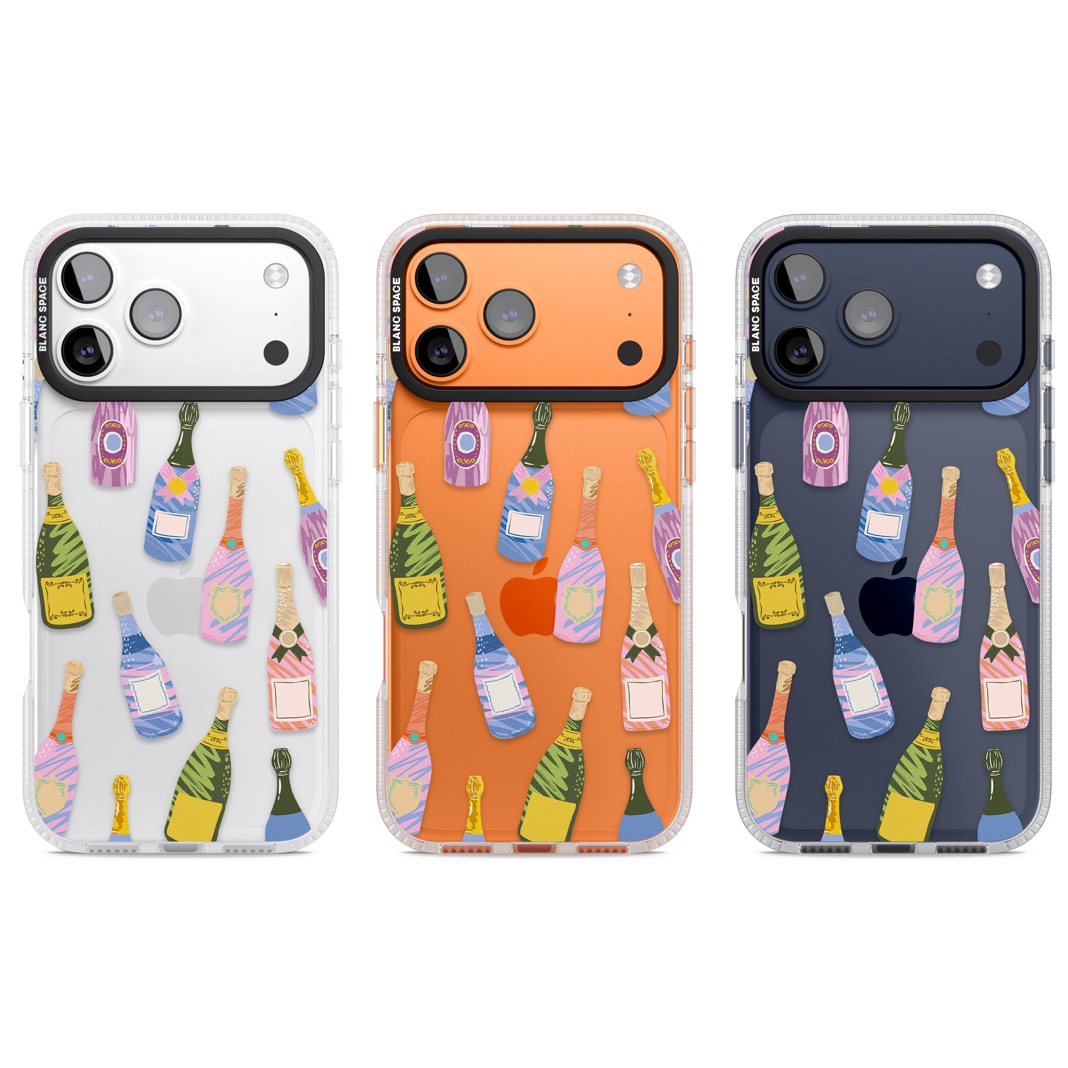 Champagne Pattern iPhone 17 Pro Impact Air Clear Phone Case APT Impact Protection