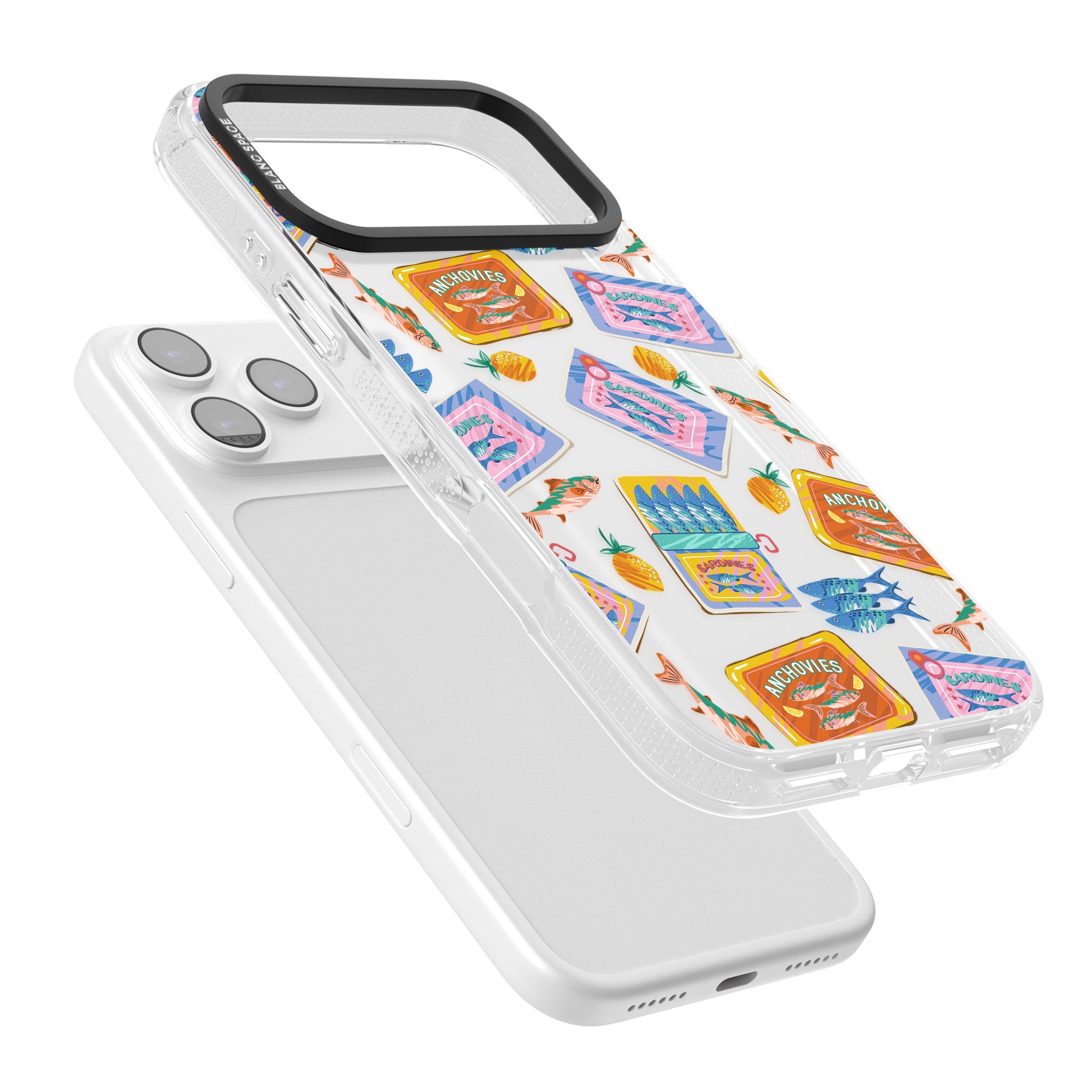 Sardines & Anchovies iPhone 17 Pro Impact Air Clear Phone Case Colours
