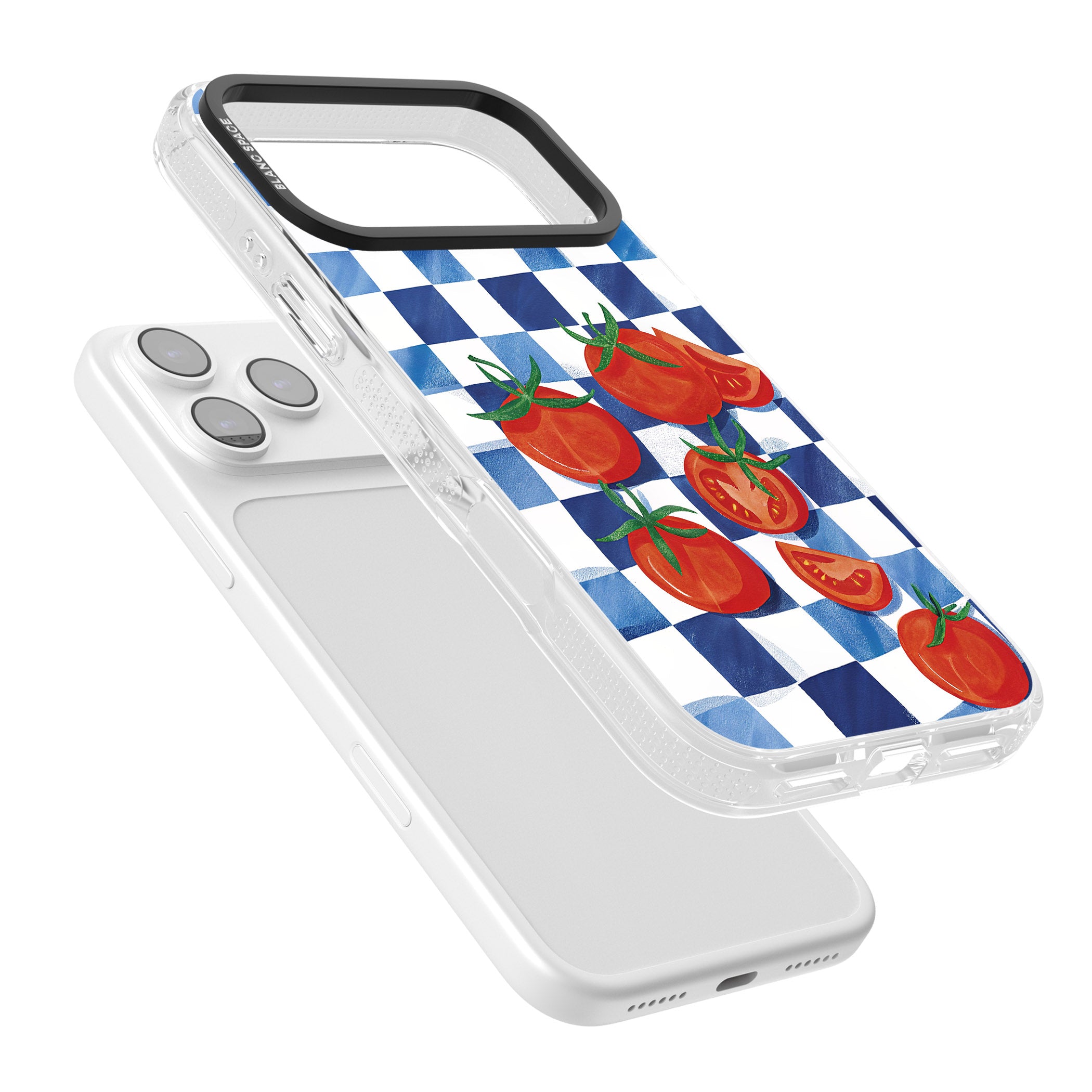 Blue Picnic Blanket & Tomatoes iPhone 17 Pro Max Impact Air Clear Phone Case Colours