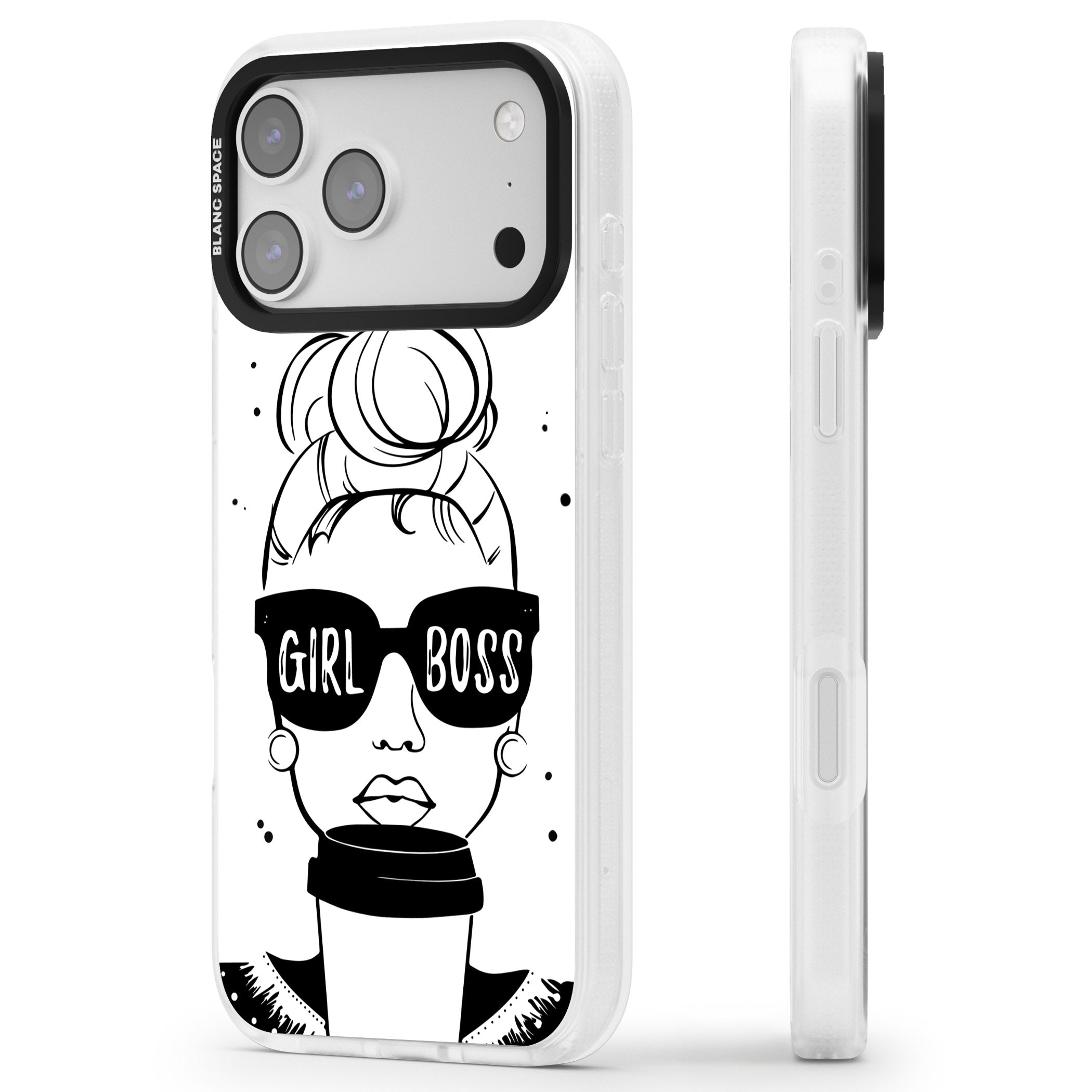 Girl Boss iPhone 17 Pro Max Impact Air Clear Phone Case Side Profile