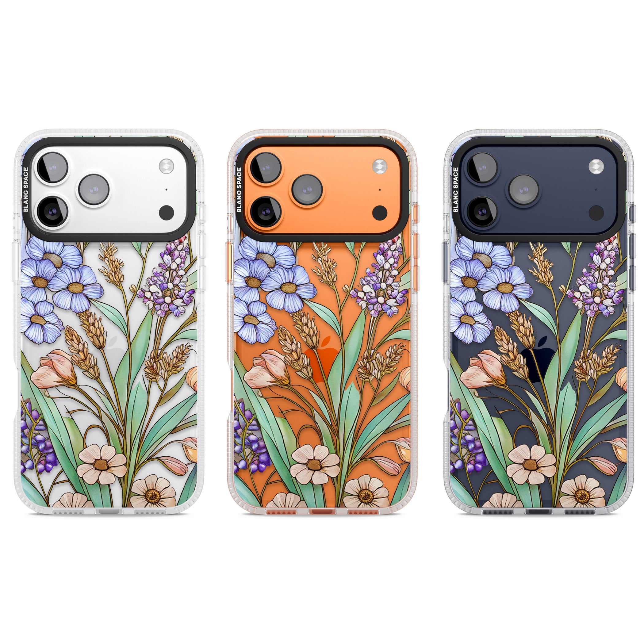 Glass Lavenders & Daisies iPhone 17 Pro Impact Air Clear Phone Case APT Impact Protection