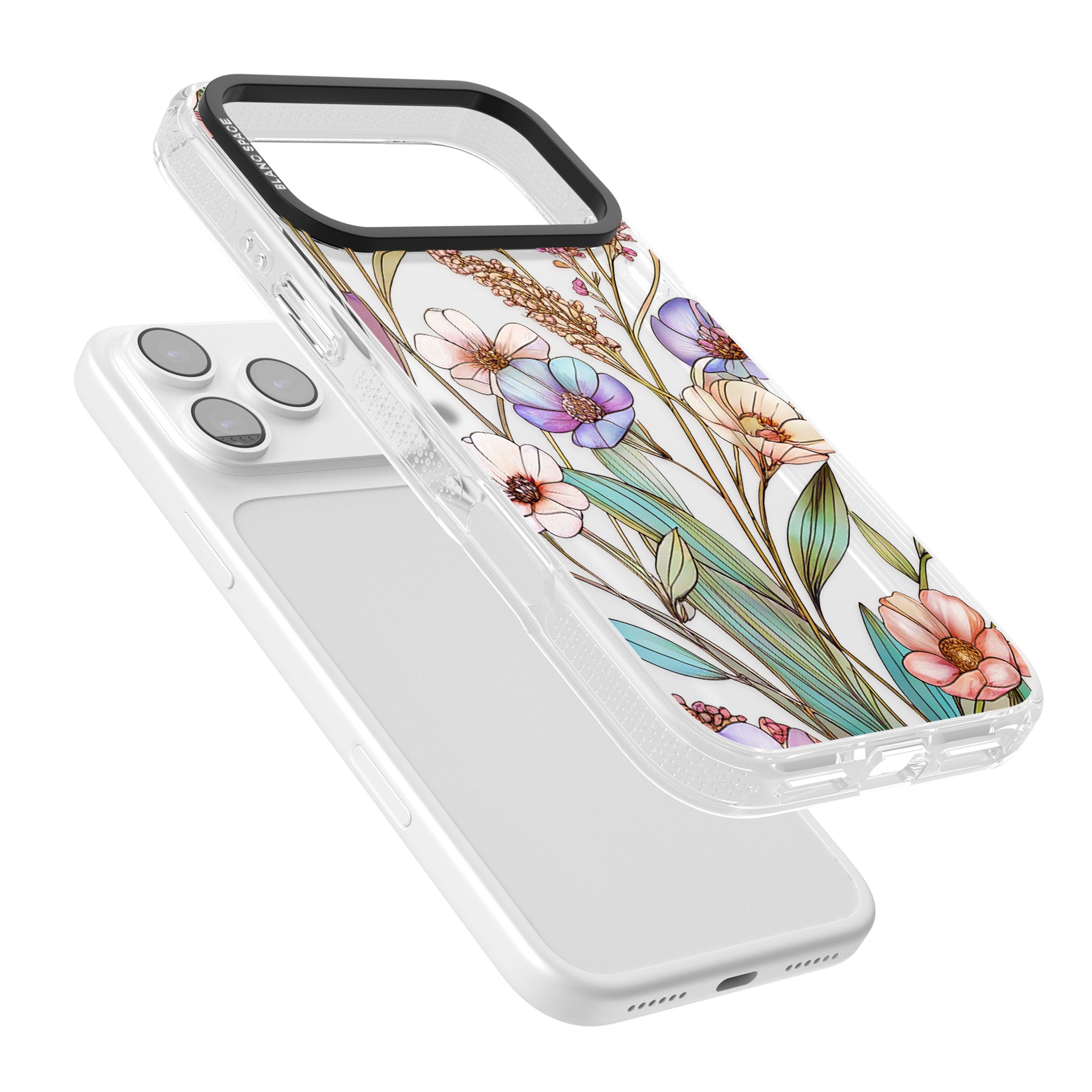 Glass Summer Flowers iPhone 17 Pro Max Impact Air Clear Phone Case Colours
