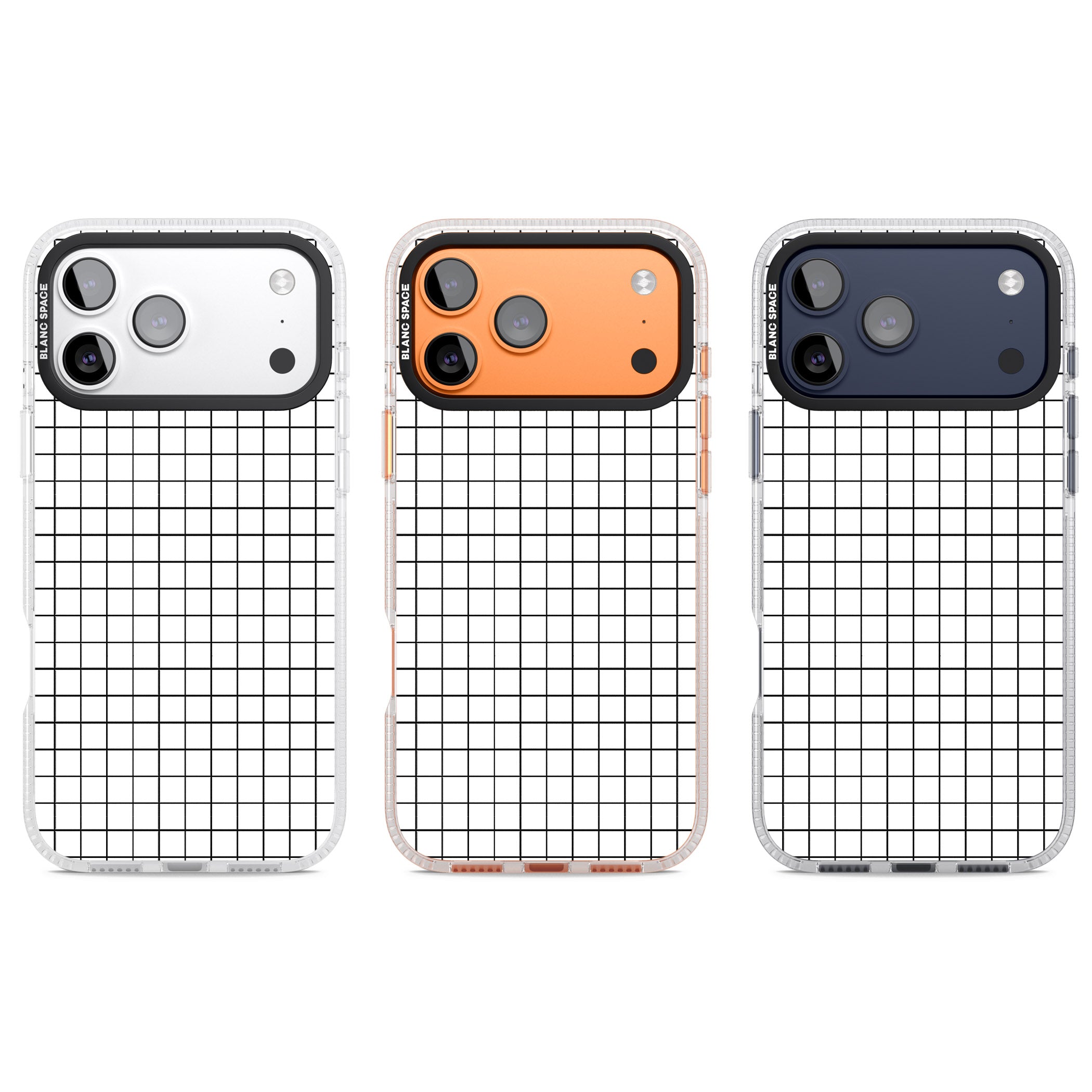 Minimal Black Grid iPhone 17 Pro Impact Air Clear Phone Case APT Impact Protection
