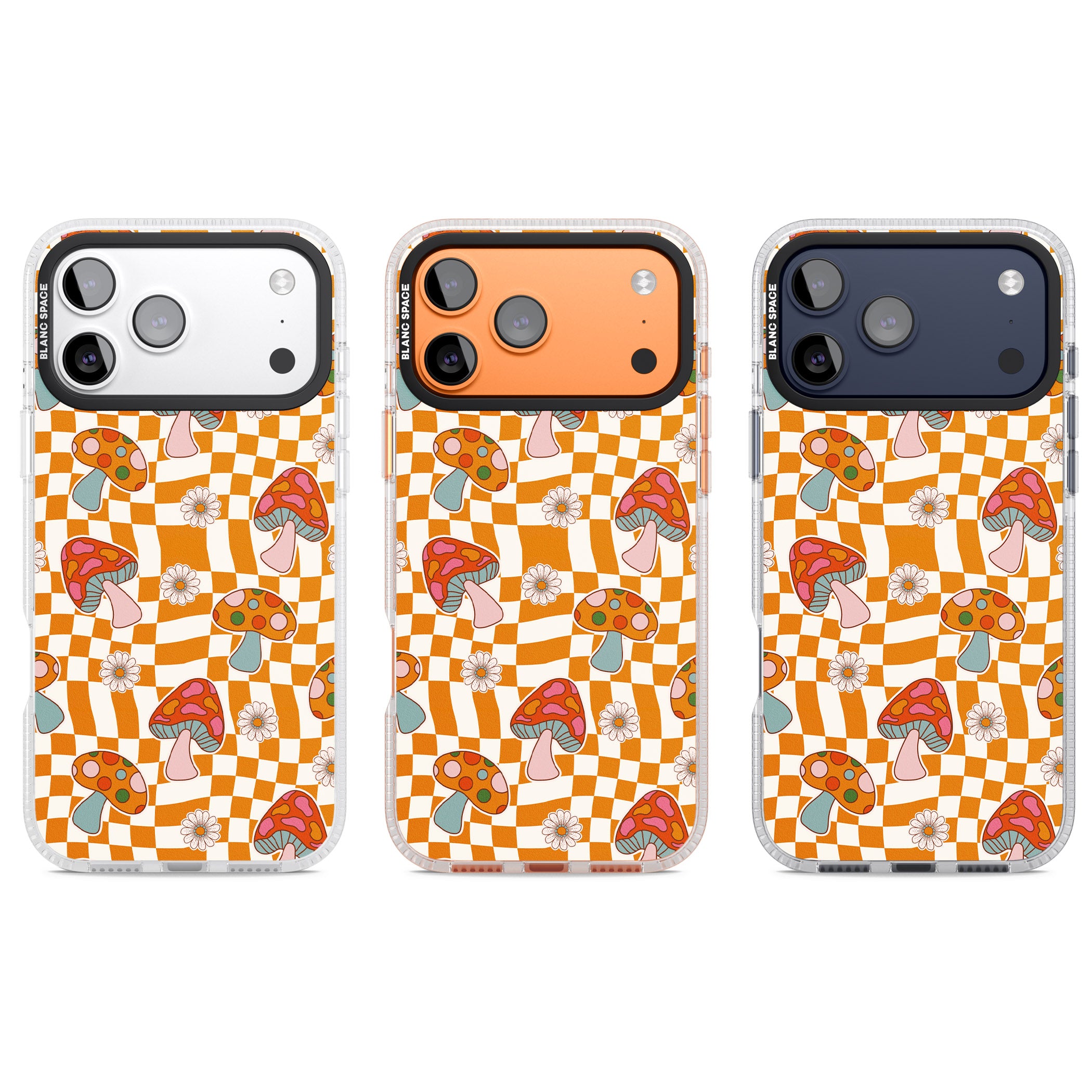 Wavy Checked Shrooms iPhone 17 Pro Impact Air Clear Phone Case APT Impact Protection