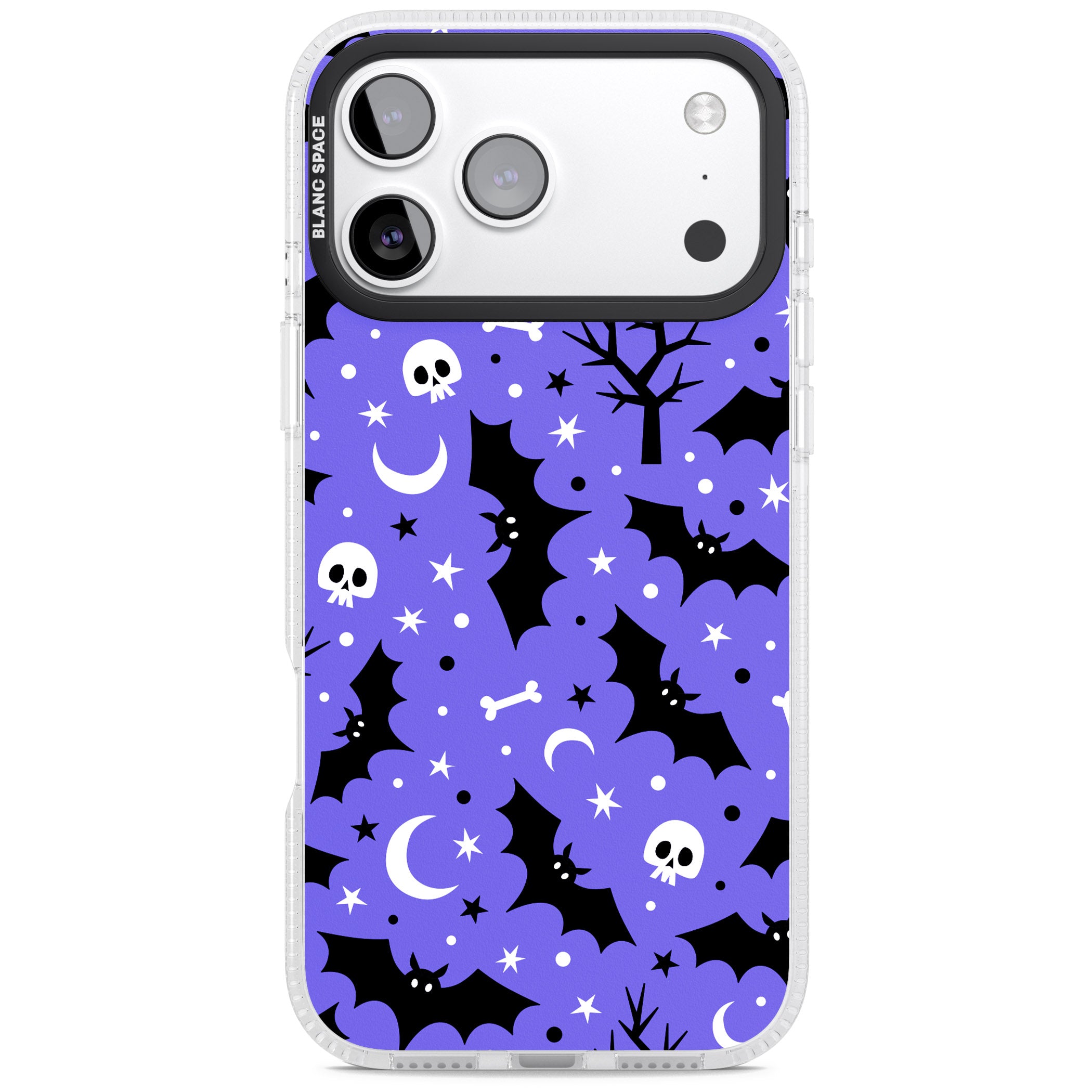 Bats N' Bones Pattern iPhone 17 Pro Impact Air Clear Phone Case