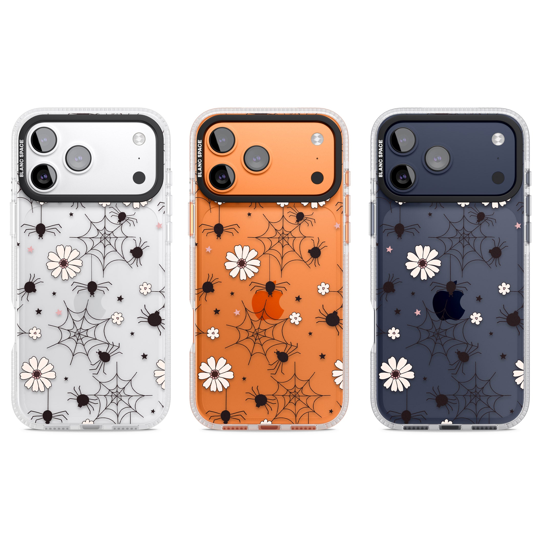 Spiders And Flowers Pattern iPhone 17 Pro Impact Air Clear Phone Case APT Impact Protection