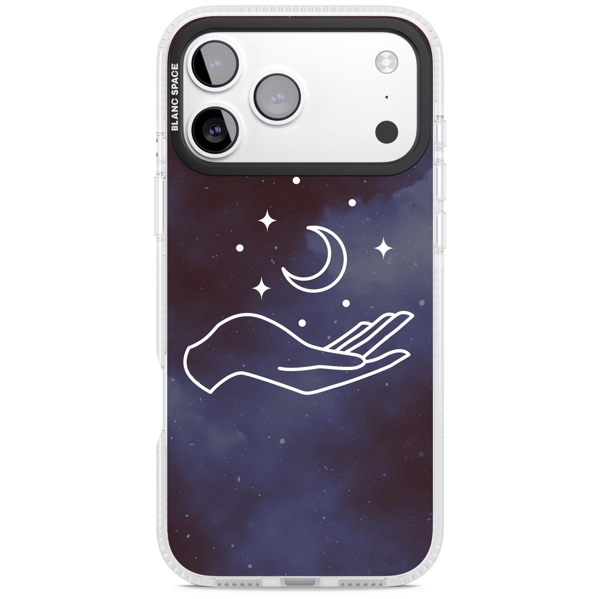 Celestial Hand & Moon iPhone 17 Pro Impact Air Clear Phone Case