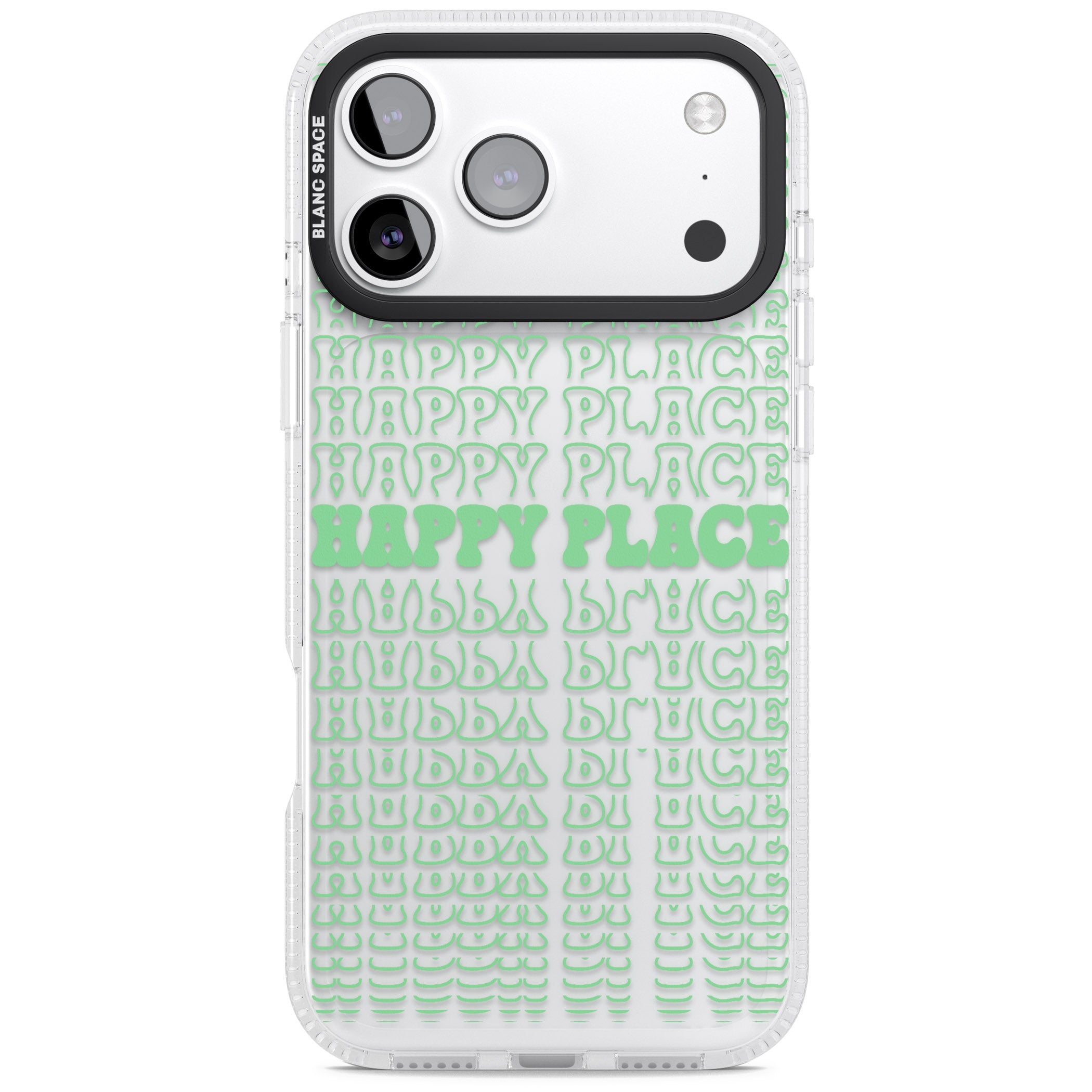Happy Place (Green) iPhone 17 Pro Max Impact Air Clear Phone Case