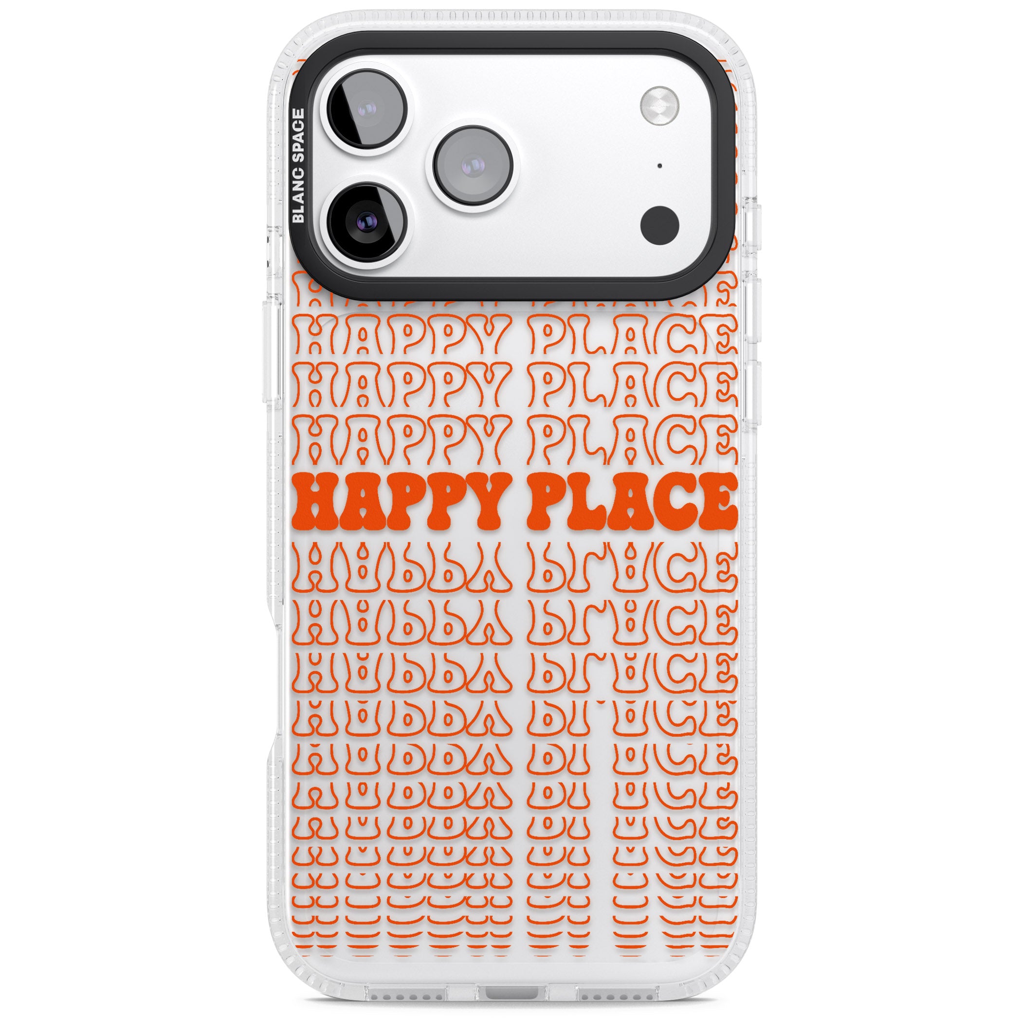 Happy Place (Orange) iPhone 17 Pro Max Impact Air Clear Phone Case
